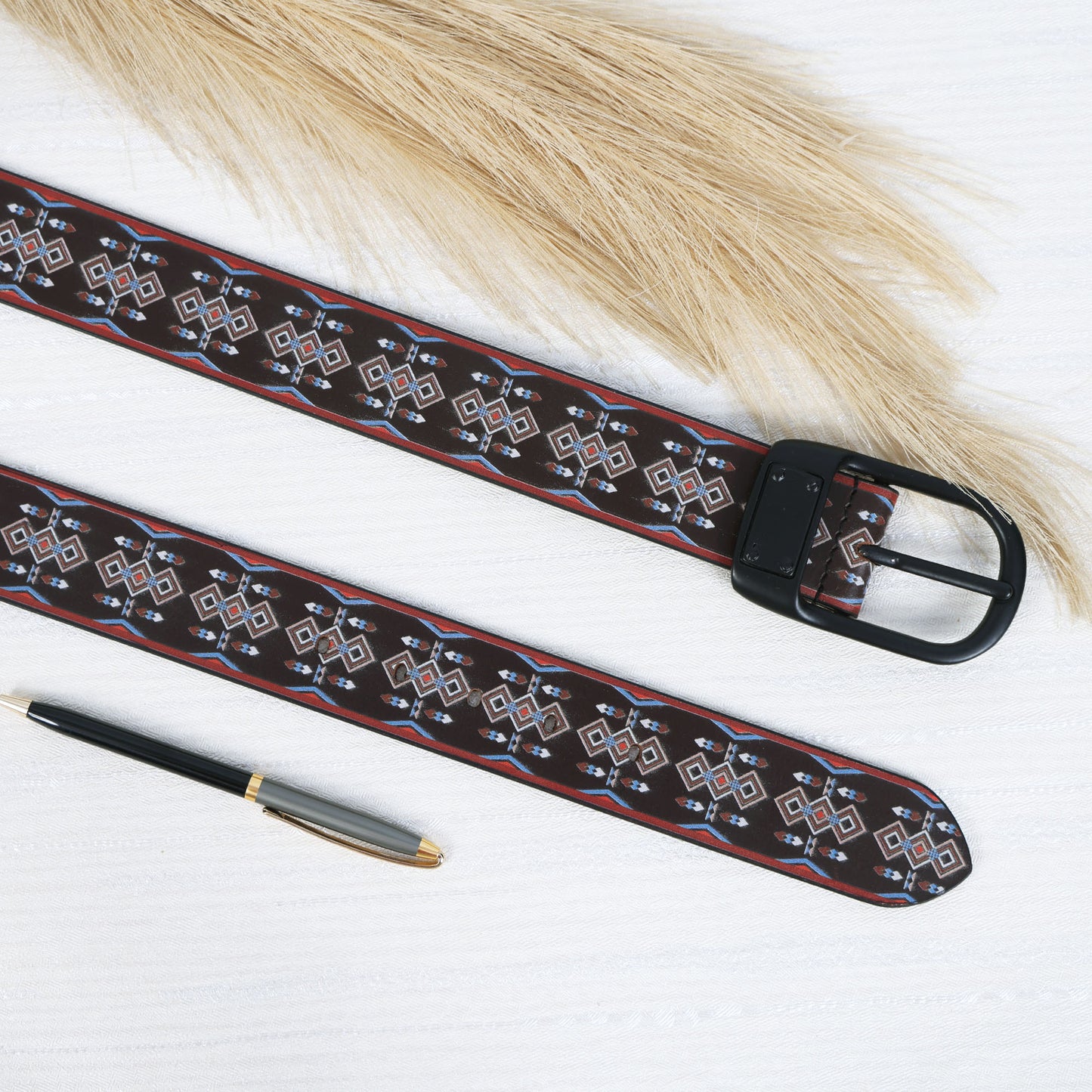 Custom Printed Belt with Black Buckle Stylish & Durable Accessory for Everyday Wear.LB-895