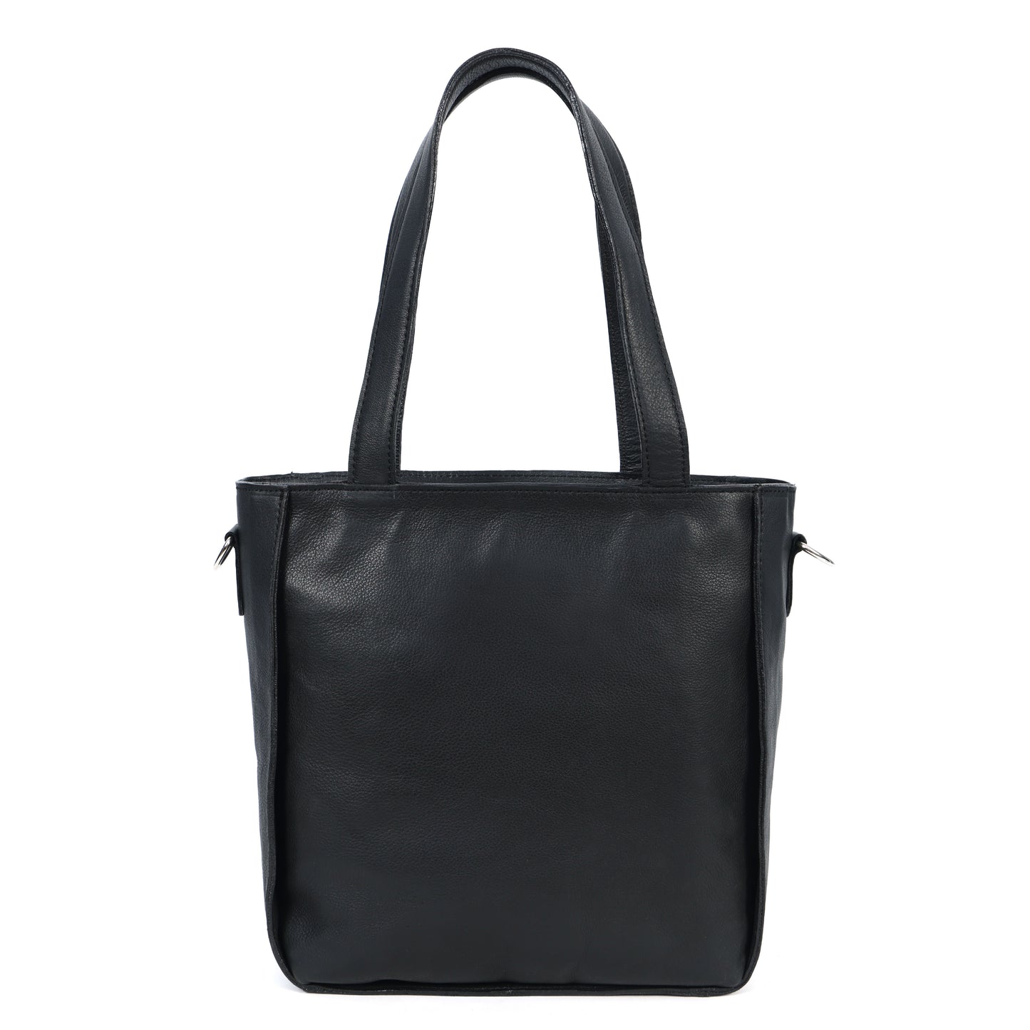 Black Handheld Leather Sling Bag with Detachable Strap  Stylish & Versatile.BG-1624
