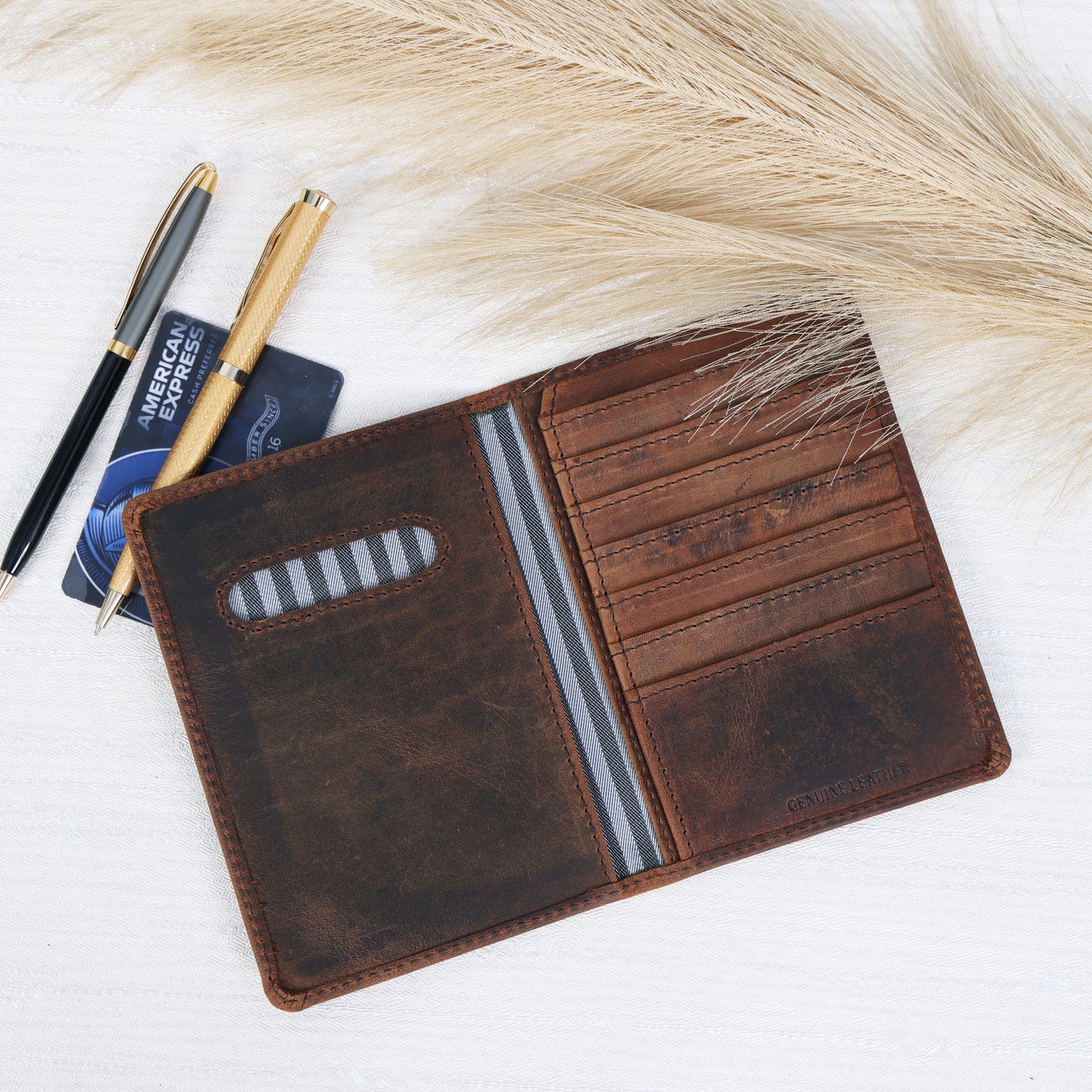 Premium Vintage Brown Leather Card Holder Wallet Slim & Stylish