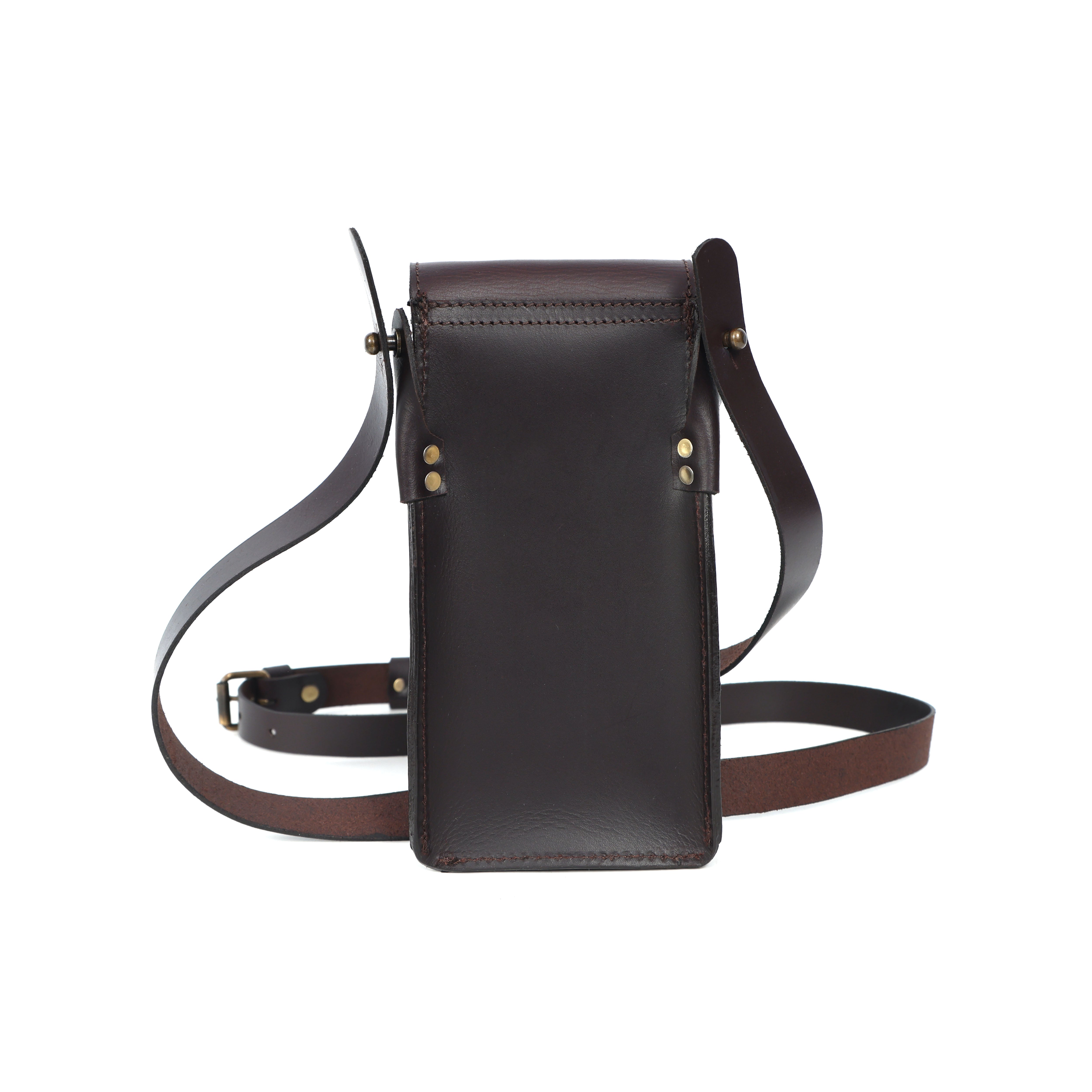 Genuine Leather Mobile Pouch with Fixed Sling Hands-Free, Stylish & Durable.