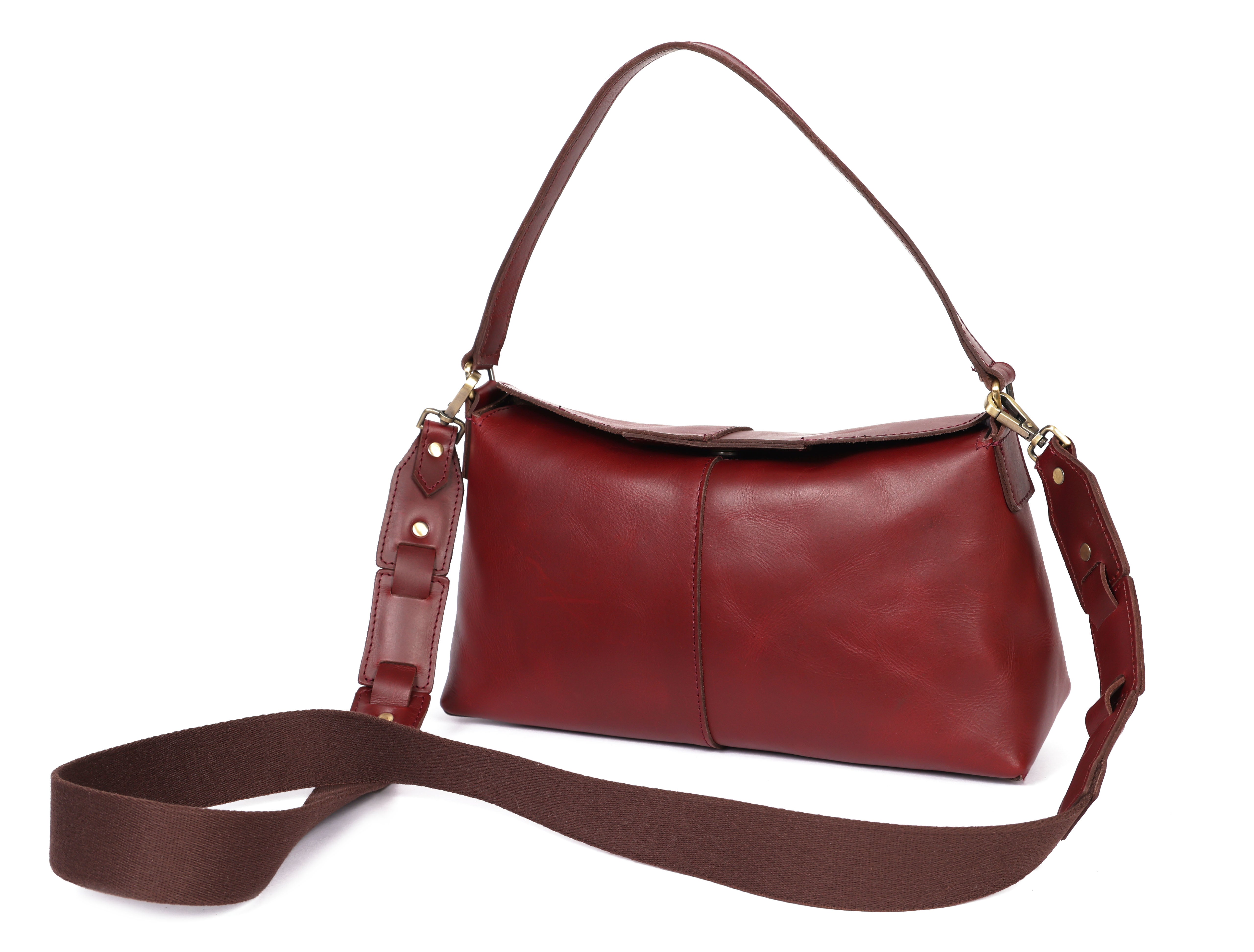 Premium Genuine Leather Burgundy Shoulder & Sling Bag