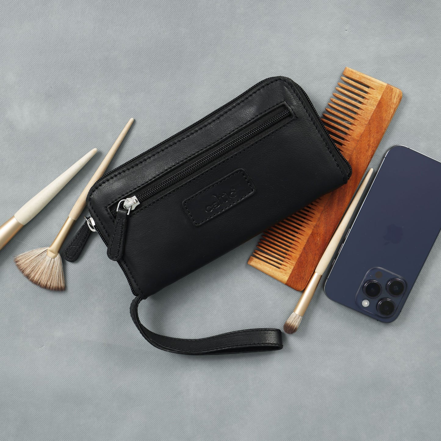 Elegant Black Leather Clutch – Sleek Evening Bag for Women | Premium Quality.BG-1626