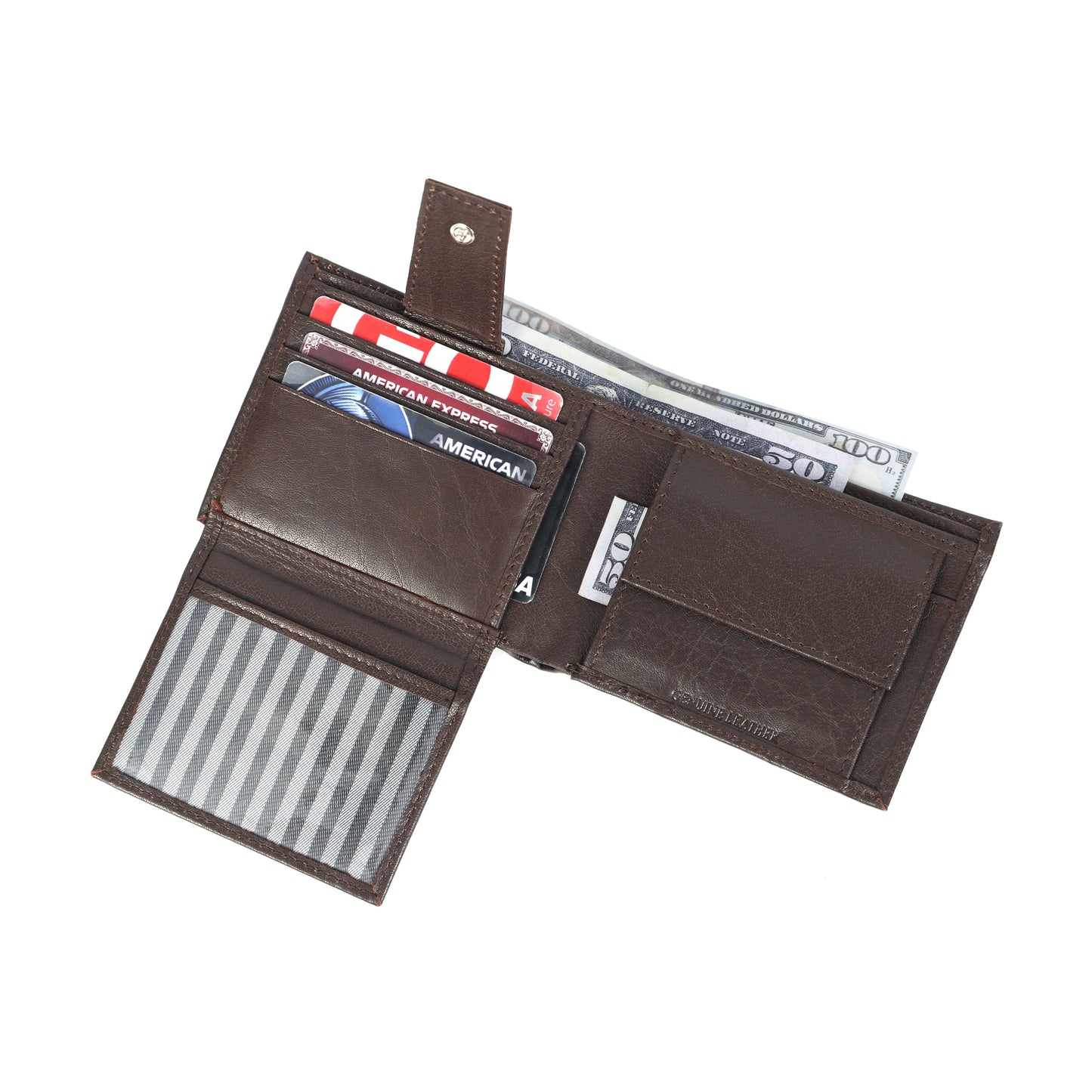 Premium Brown Leather Wallet for Men – Stylish & Durable Bifold Wallet. LA-1419
