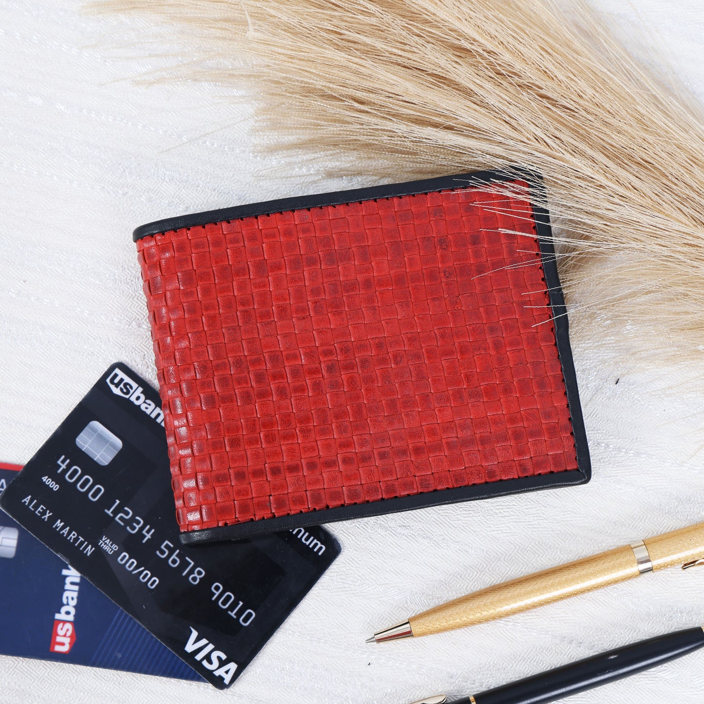 Red Premium Webbing Wallet  Durable, Stylish & Lightweight .LA-1423