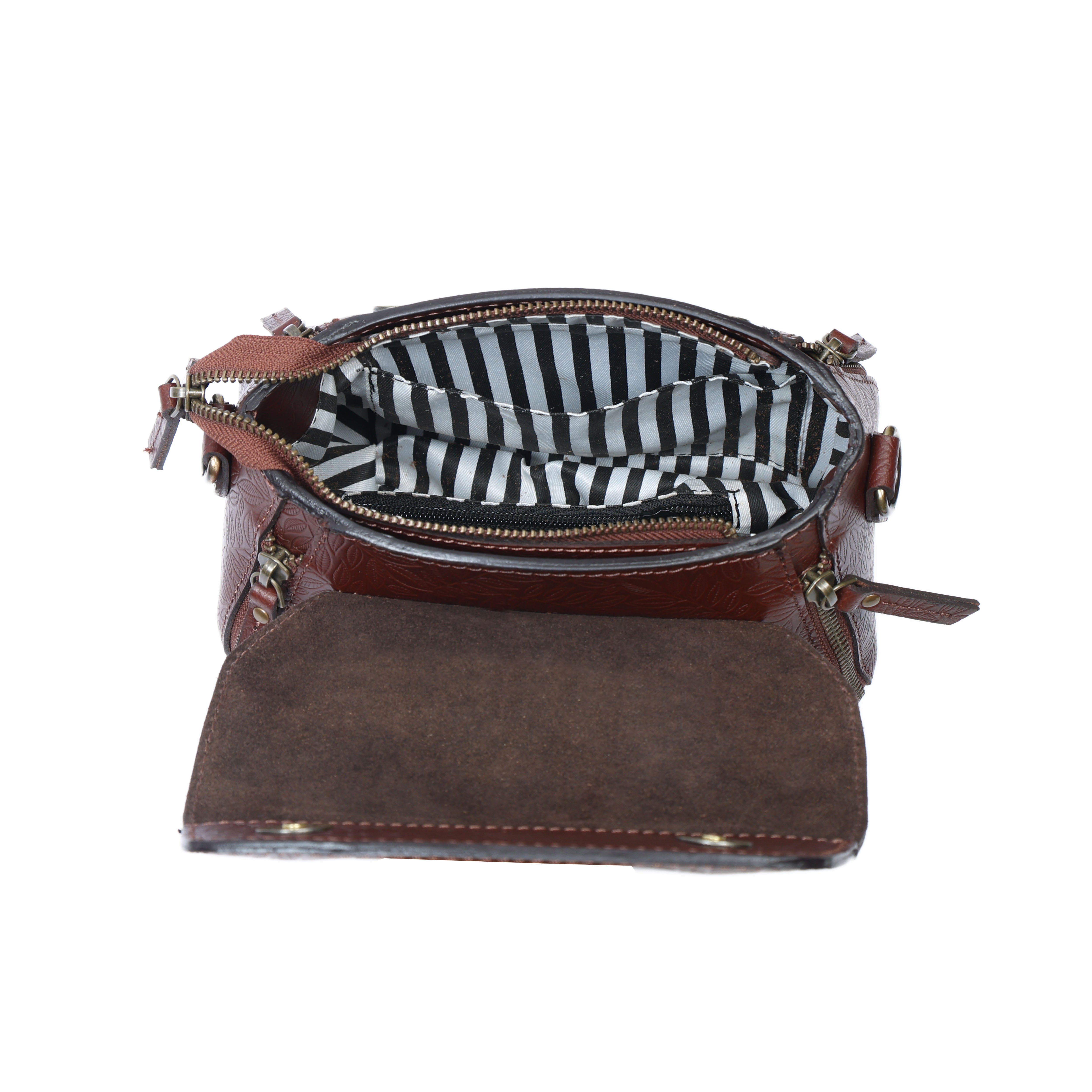 Premium Croc-Embossed Leather Handbag with Top Handle & Structured Zip Compartments