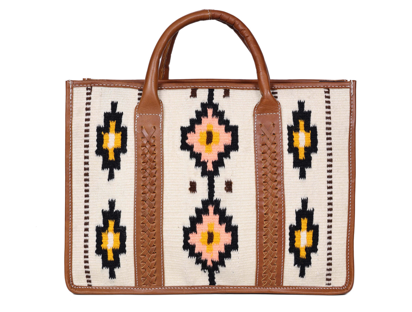 Brown Tote Bag with High-Quality Fabric and Leather, Art: BG-1752