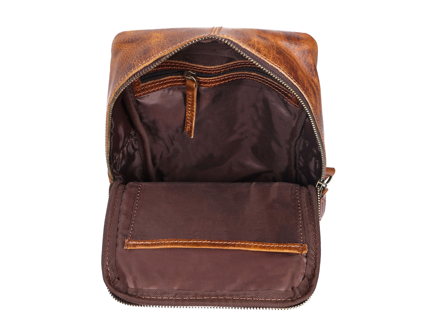 Brown Small Crossbody Leather Bag Art: BG-1617