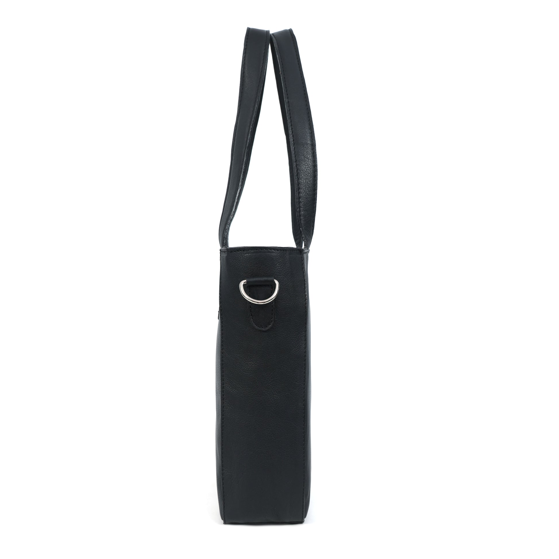 Black Handheld Leather Sling Bag with Detachable Strap  Stylish & Versatile.BG-1624
