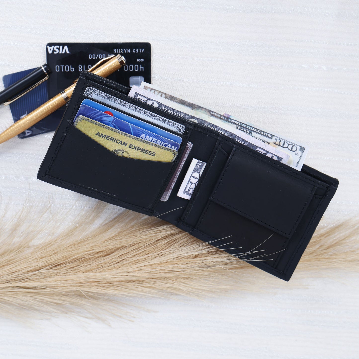 Durable Brown Webbing Wallet – Slim, Stylish & Lightweight for Everyday Use.LA-1422