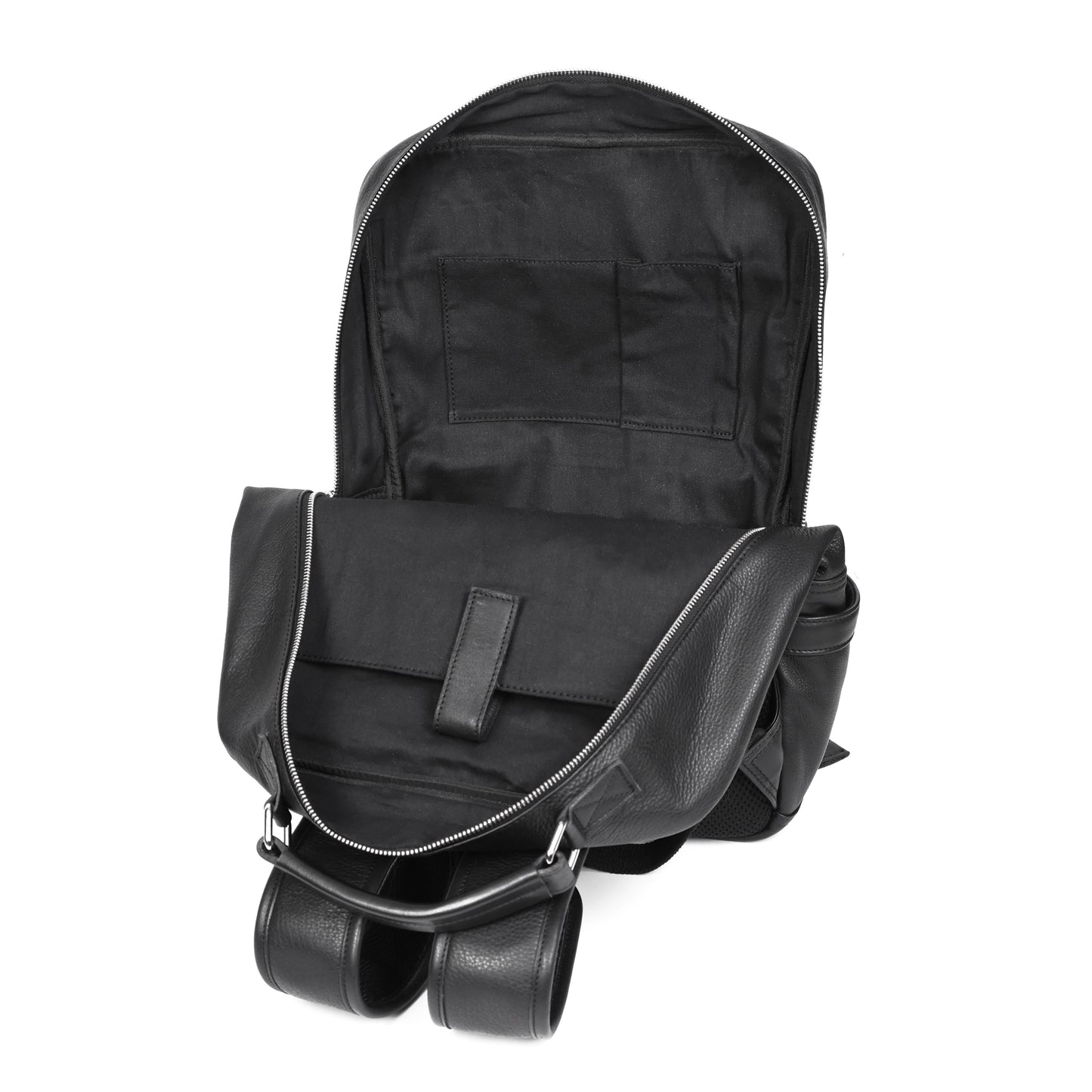 Elegant Soft Black Leather Backpack Stylish, Versatile, and Organized ART:- BG-1610