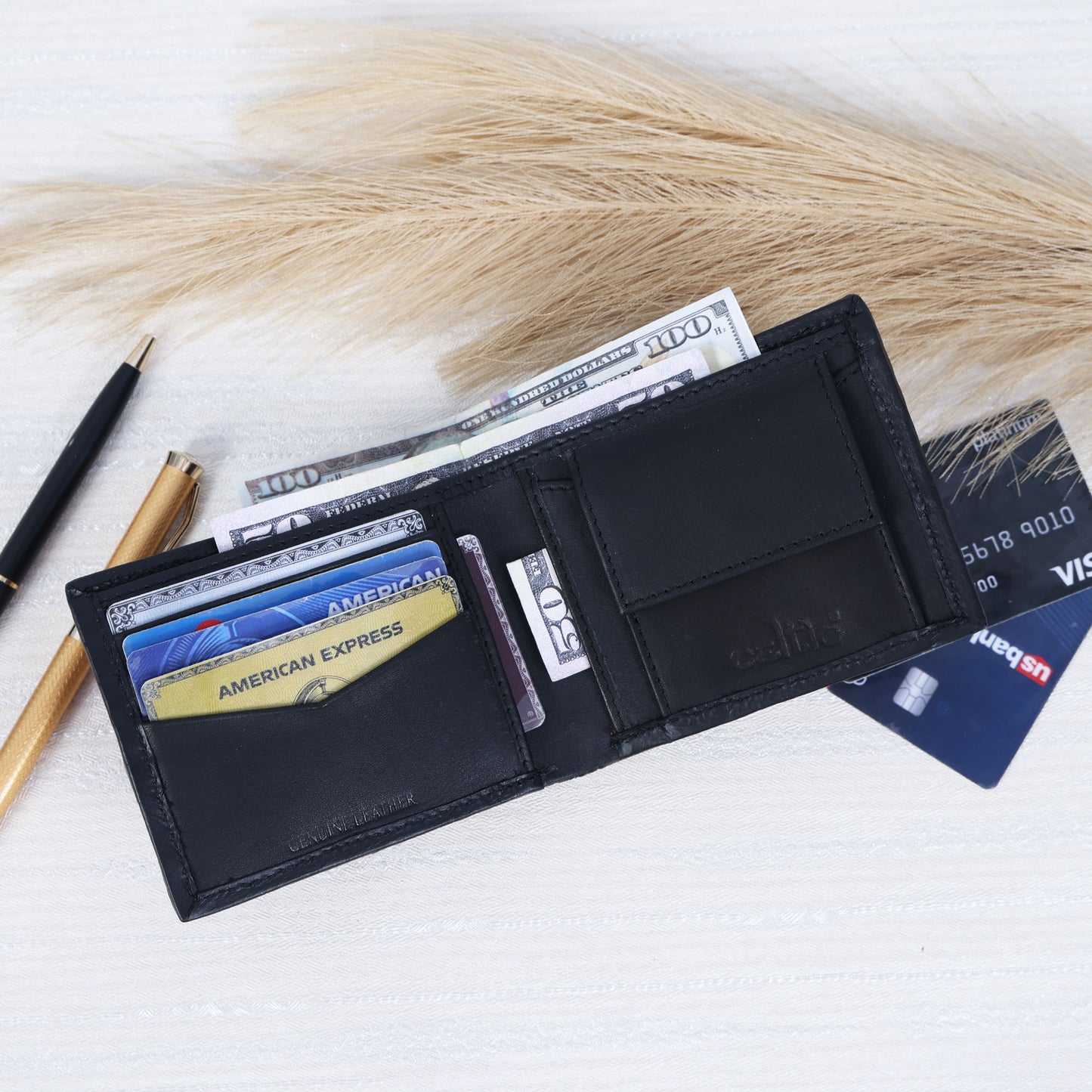 Durable Grey Webbing Wallet  Minimalist, Lightweight & Stylish.LA-1425