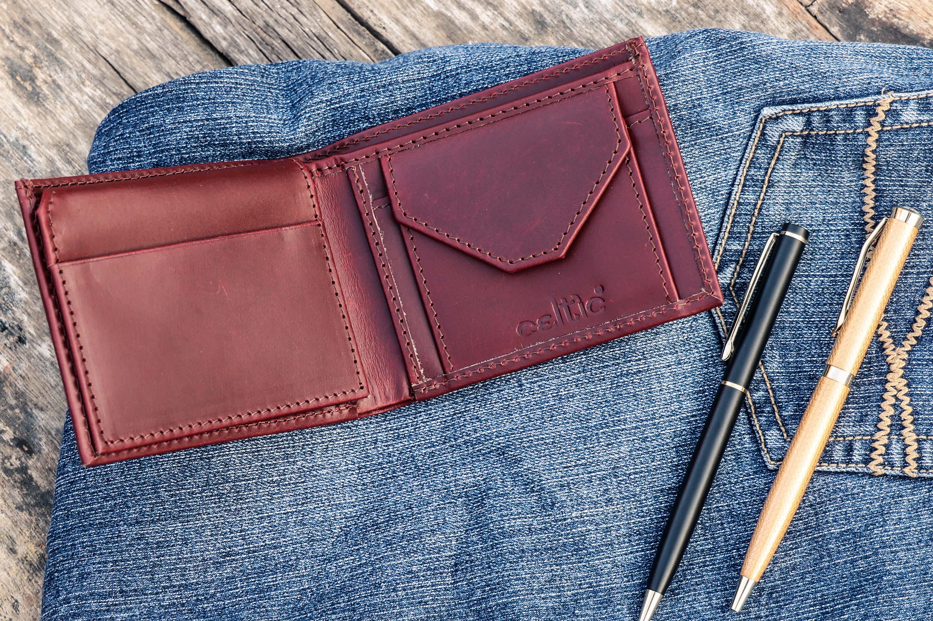 Celtic Genuine Leather Bi-Fold Wallet with Coin Pocket | Slim & Stylish Men’s Wallet