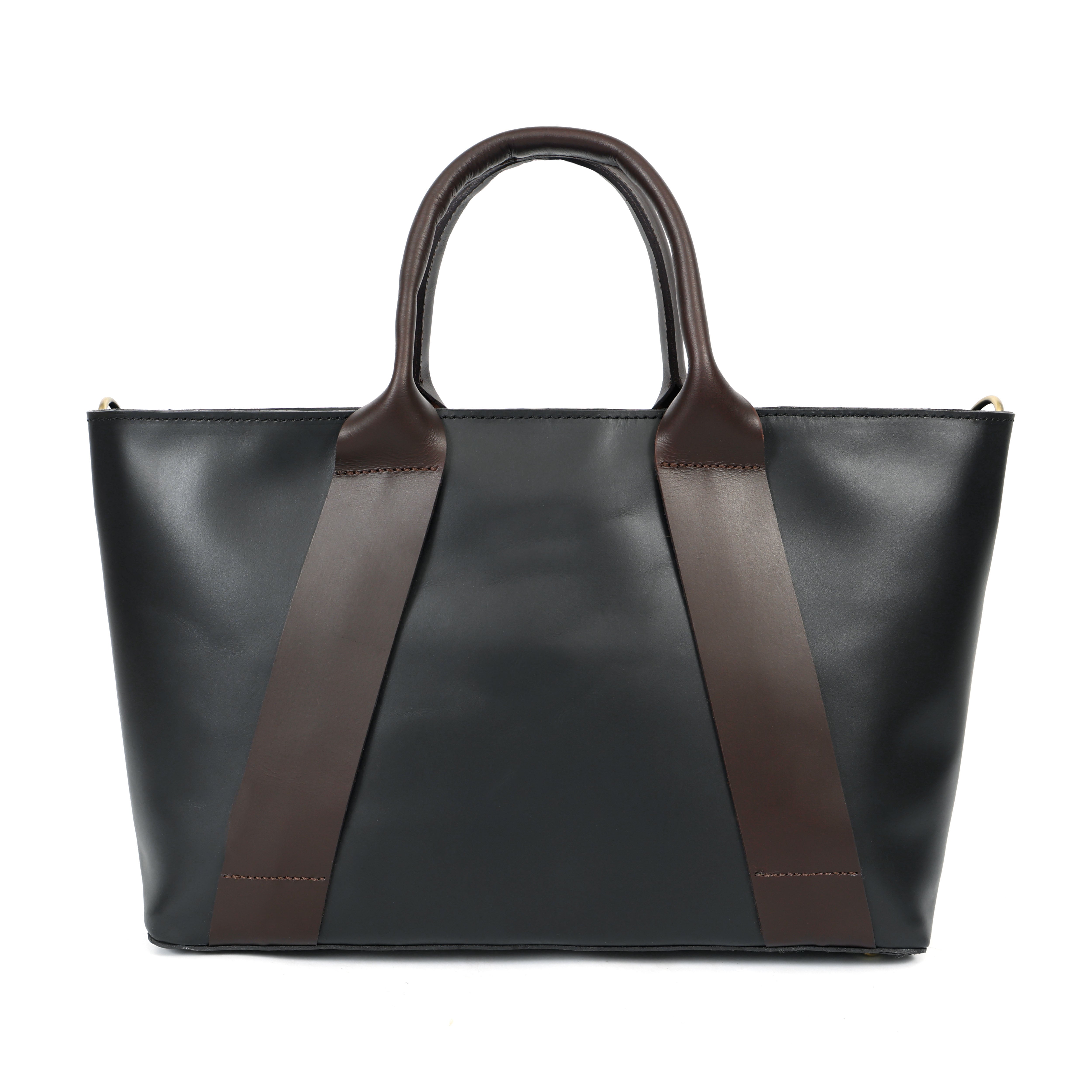 Premium Genuine Two-Tone Leather tote bag with Detachable Sling