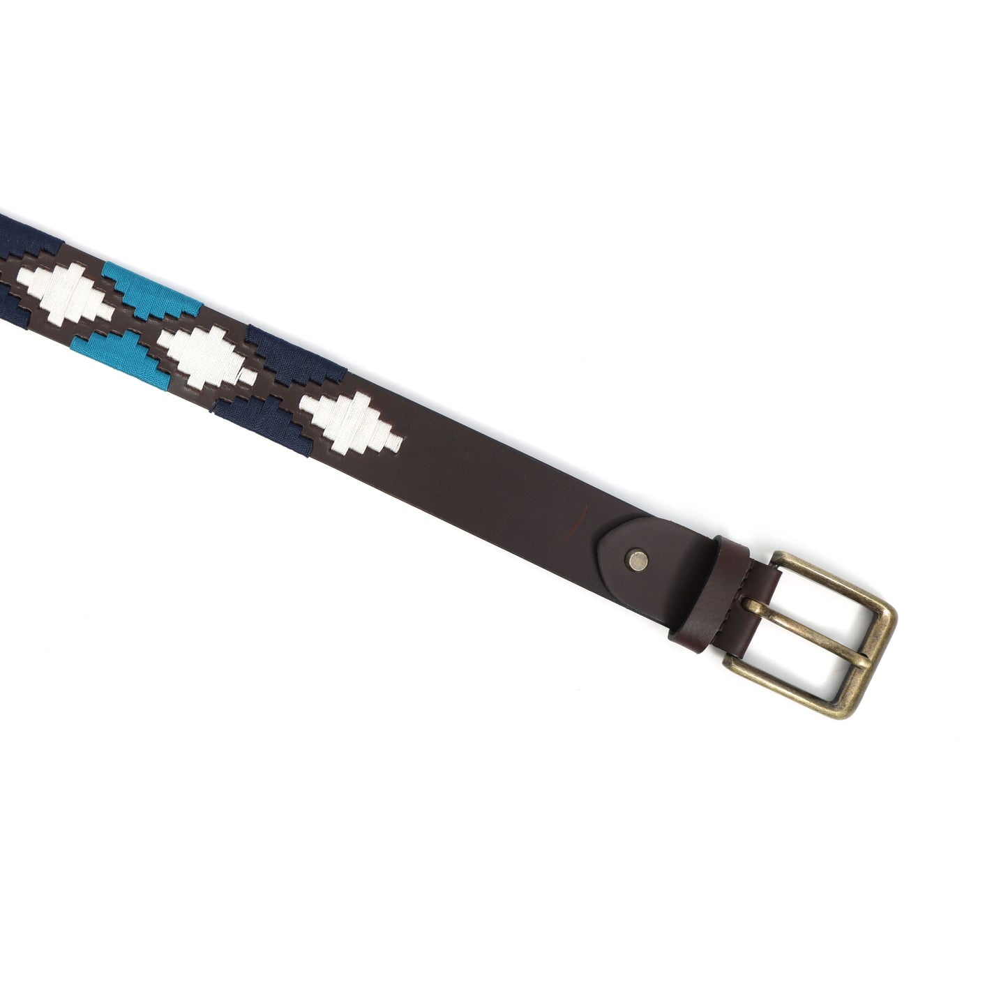 Premium Brown Leather Belt with Golden Buckle & Multi-Color Stitching.LB-877
