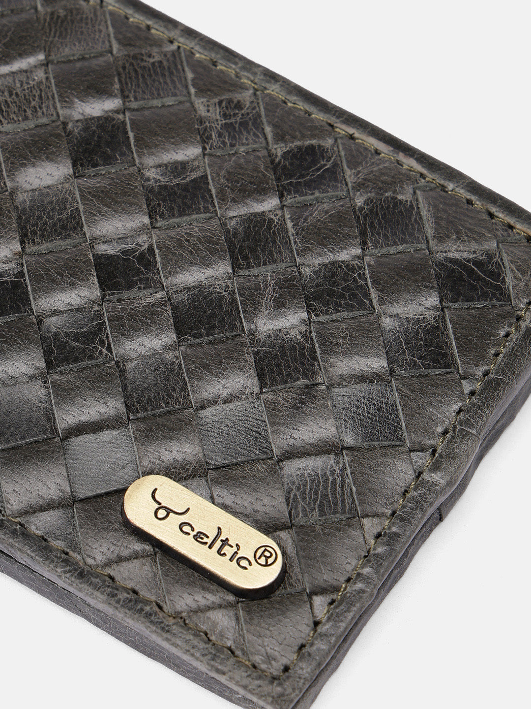 Premium Hand-Woven Leather Wallet with Coin Pocket & Multi-Card Storage by Celtic