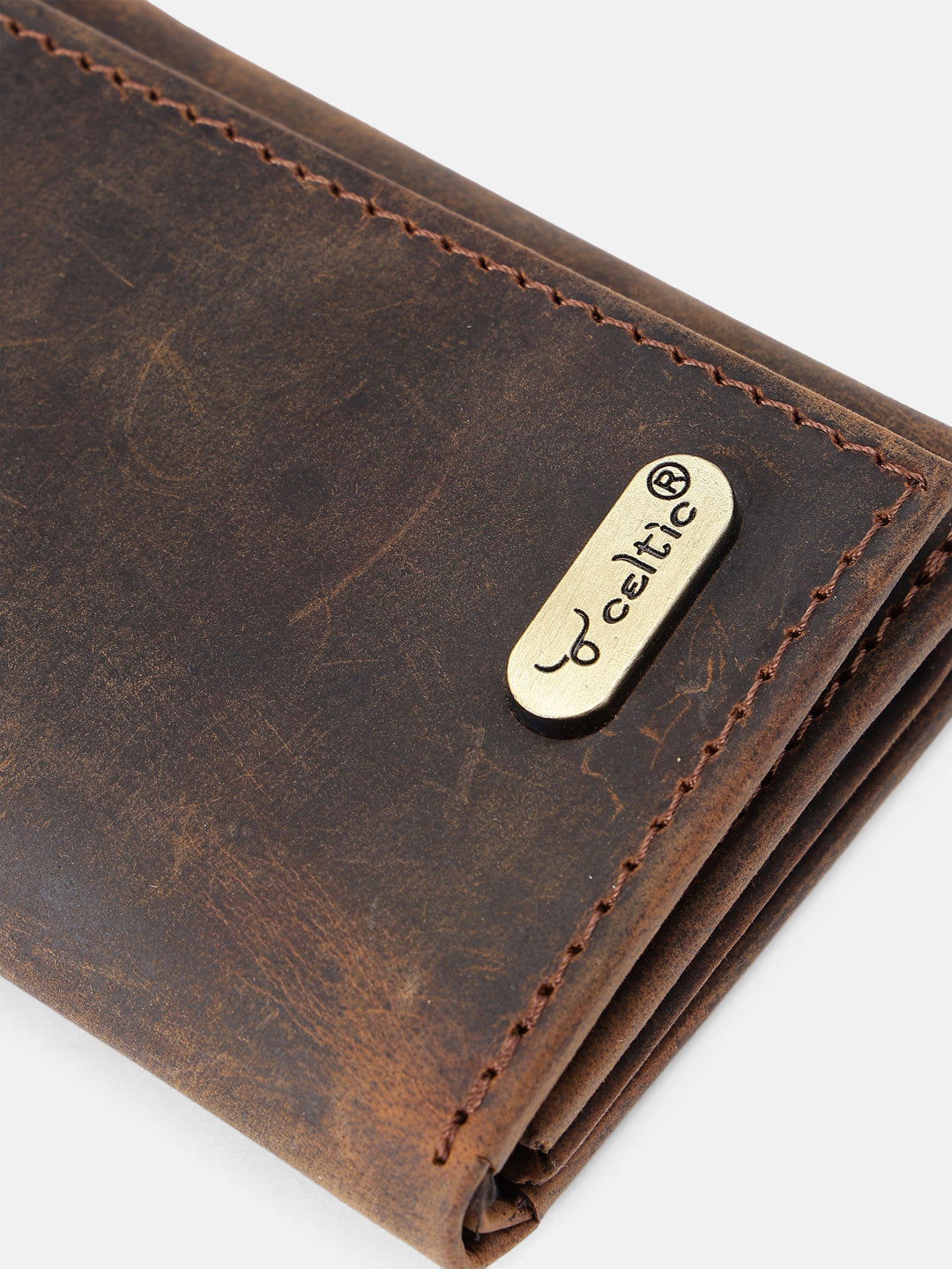 Premium Vintage Tri-Fold Genuine Leather Wallet | Export Quality | Multi-Card & ID Holder