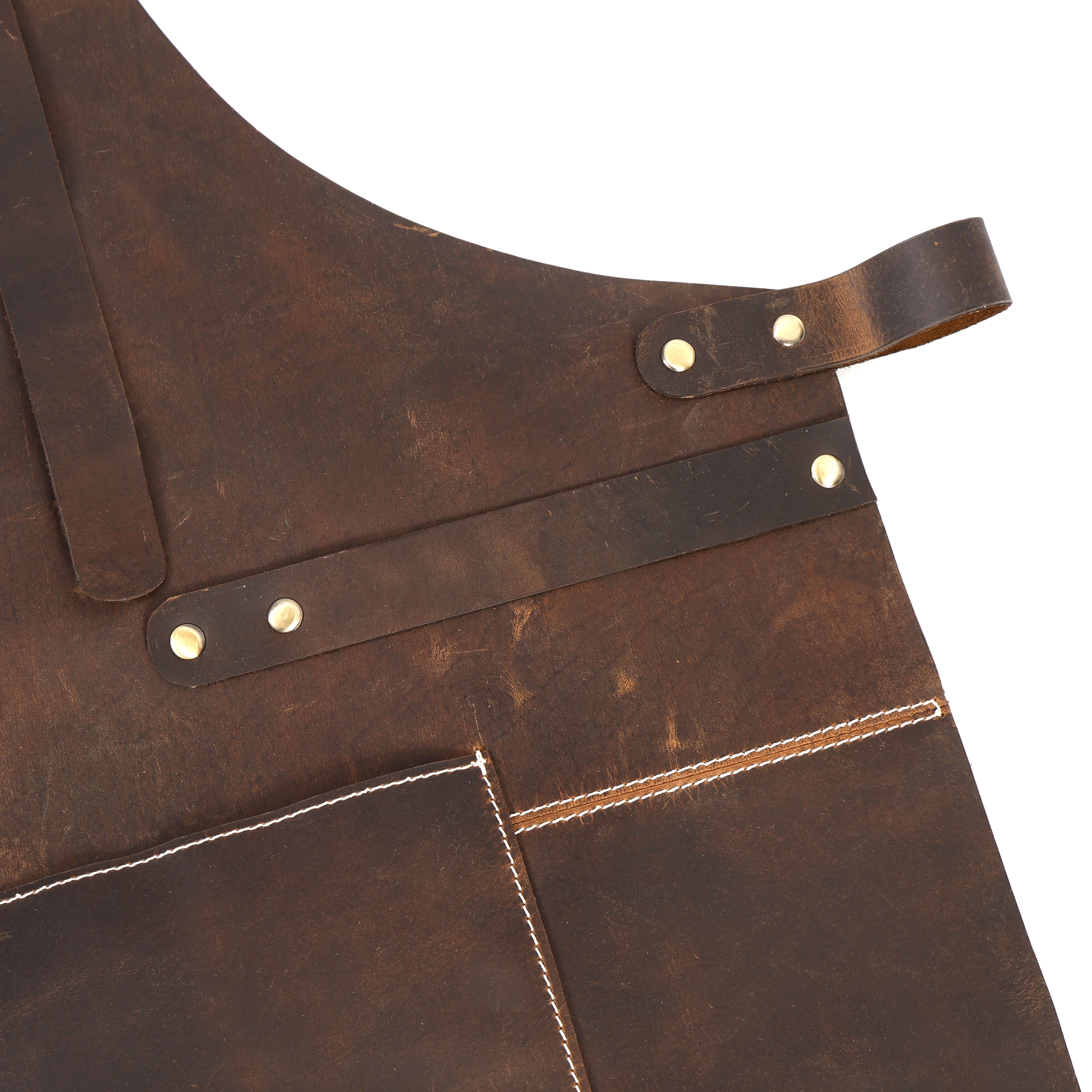 Premium Genuine Leather Bib Apron – with removable snaplock Design