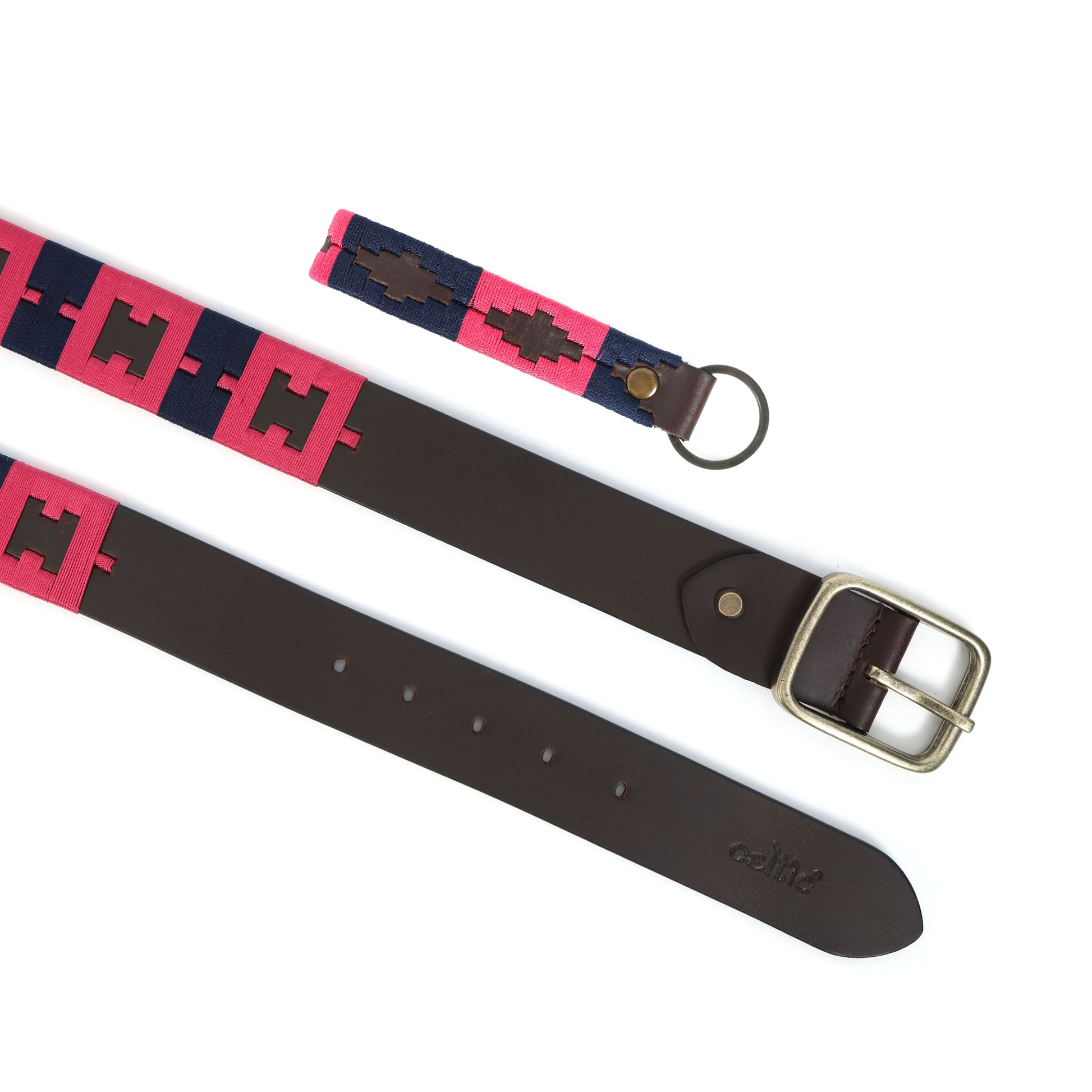 Premium New Designer Polo Brown Leather Belt with Polo Keyring. LB-861