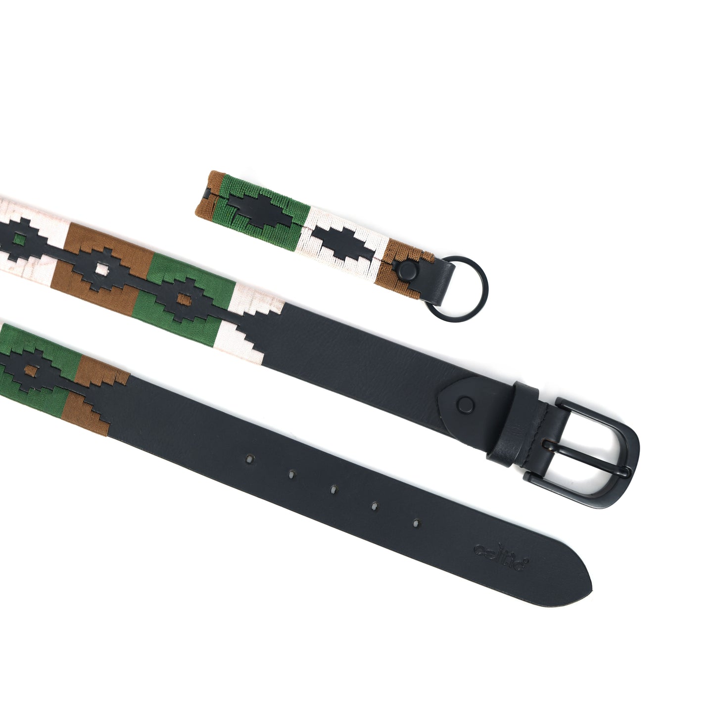Premium Black Leather Belt Black Buckle & Multicolor Stitching | Designer Edition.LB-879