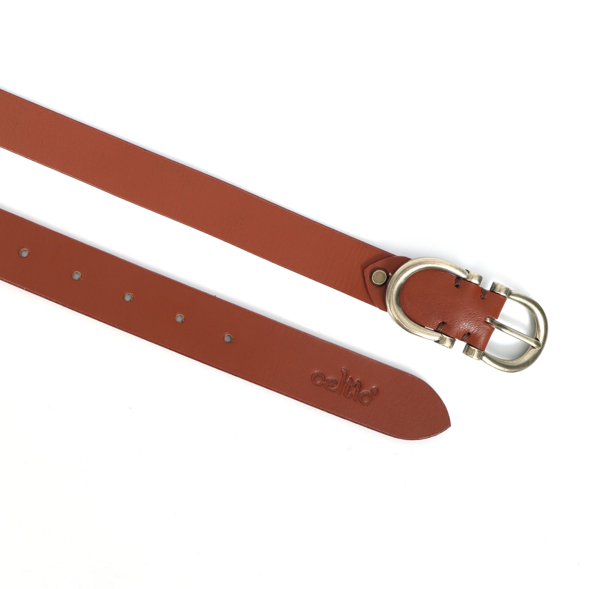 Premium New Designer Brown Milled Leather Belt. LB-859
