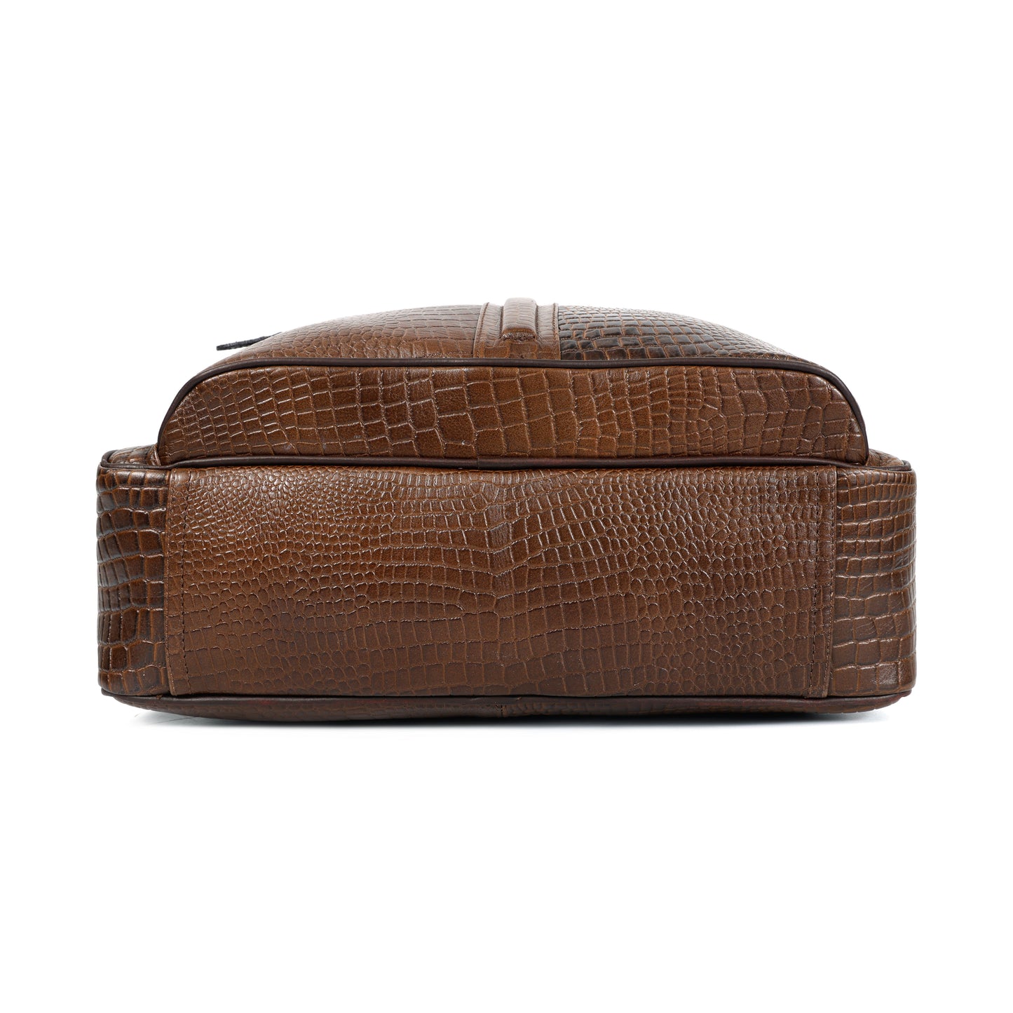 Croc Textured Leather Professional Laptop & Document Bag
