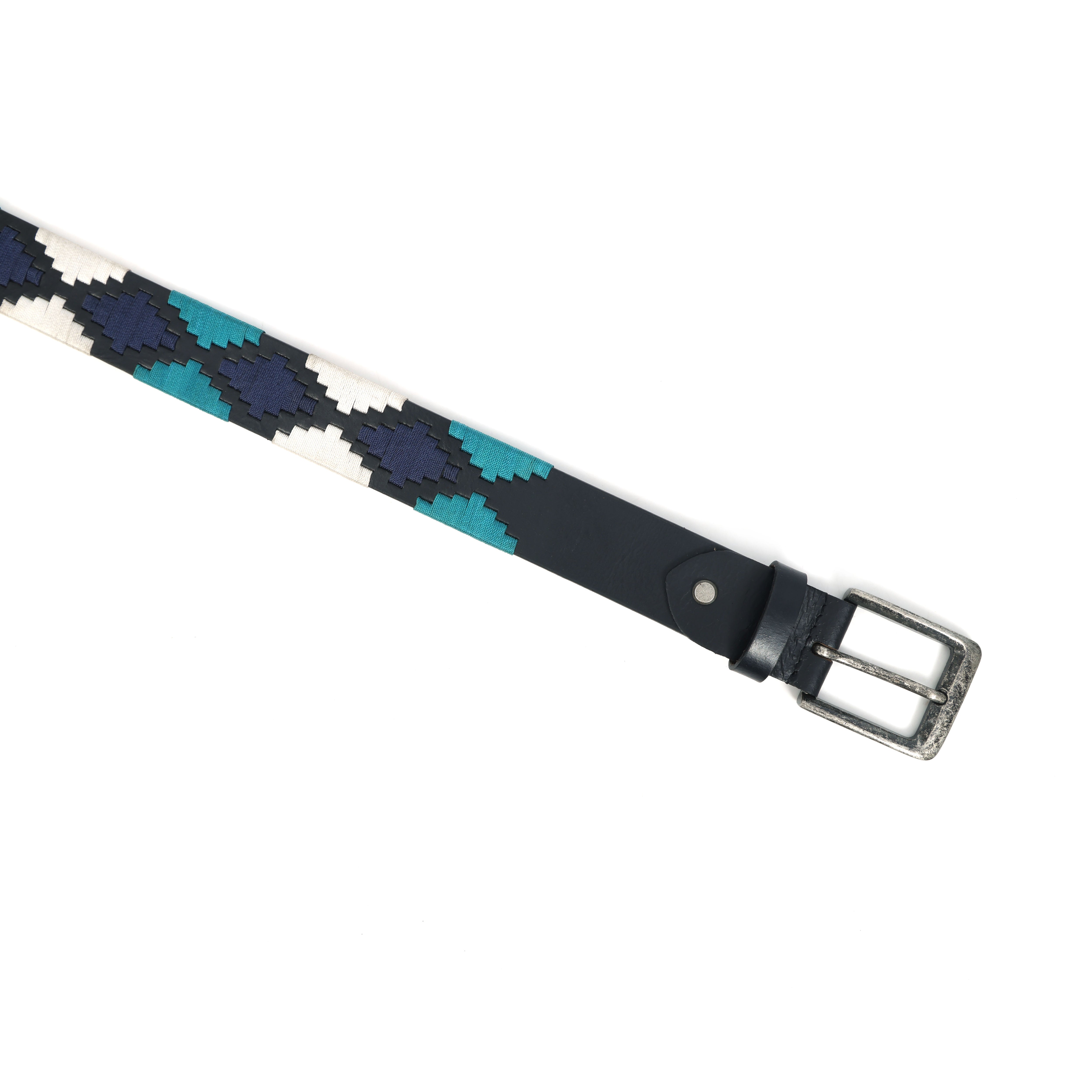 Premium Black Leather Belt with Multi-Color Stitching Durable & Stylish.LB-872