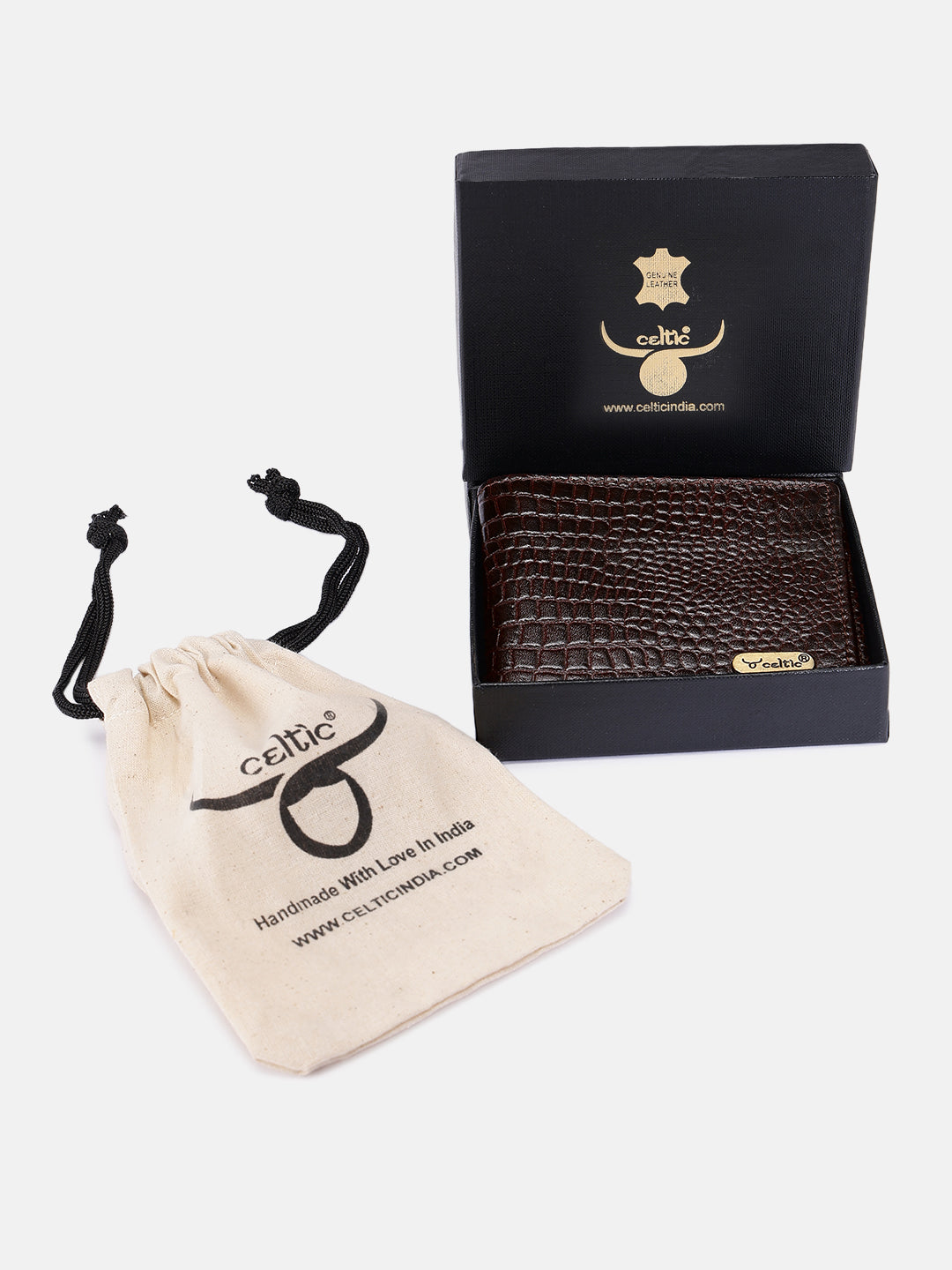 Premium Genuine Leather Crocodile Embossed Bi-Fold Wallet for Men | Multiple Card Slots