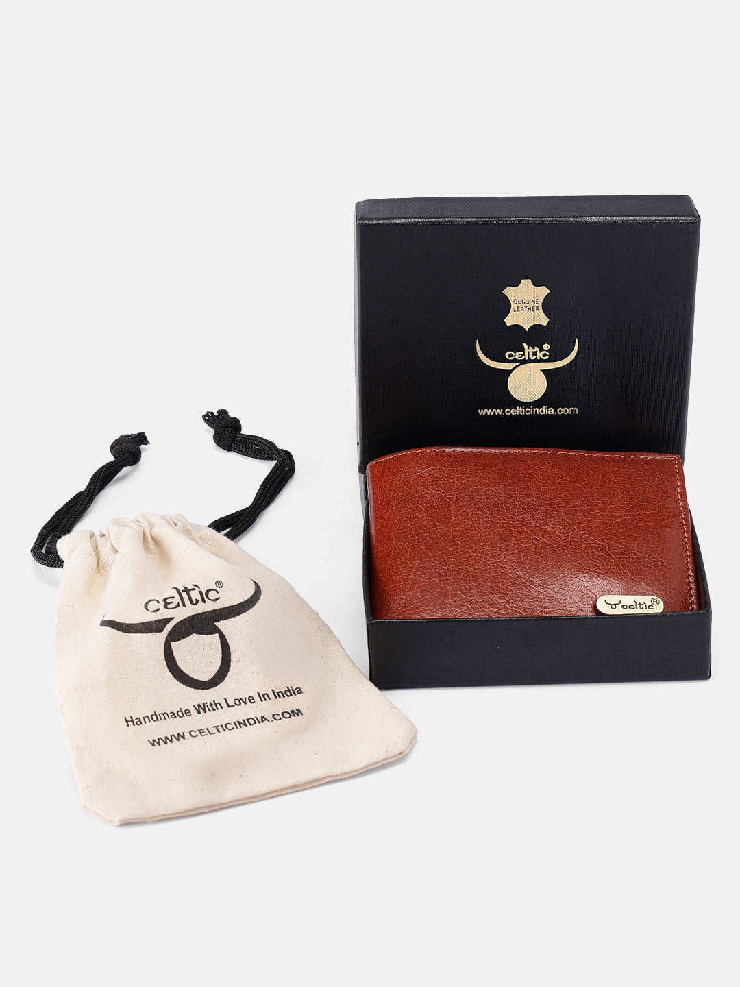Premium Genuine Leather Bi-Fold Wallet with Zip Coin Pocket & Card Slots
