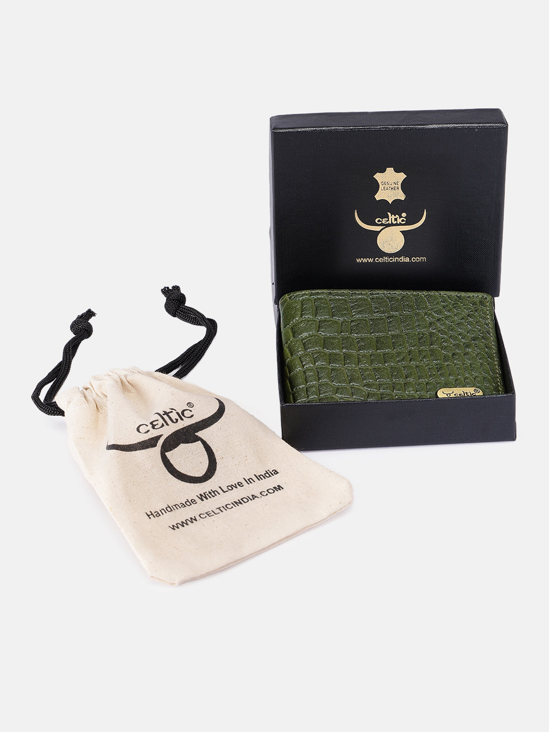 Premium Genuine Leather Crocodile Embossed Bi-Fold Wallet for Men | Multiple Card Slots