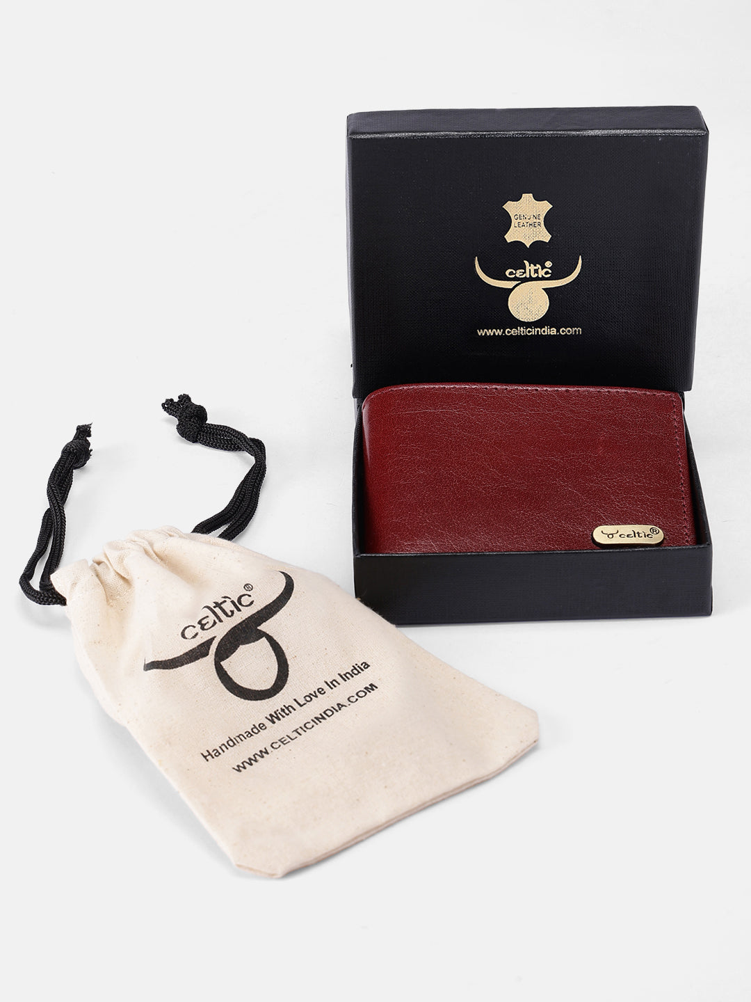 Premium Genuine Leather Bi-Fold Wallet with ID Window & Multiple Card Slots