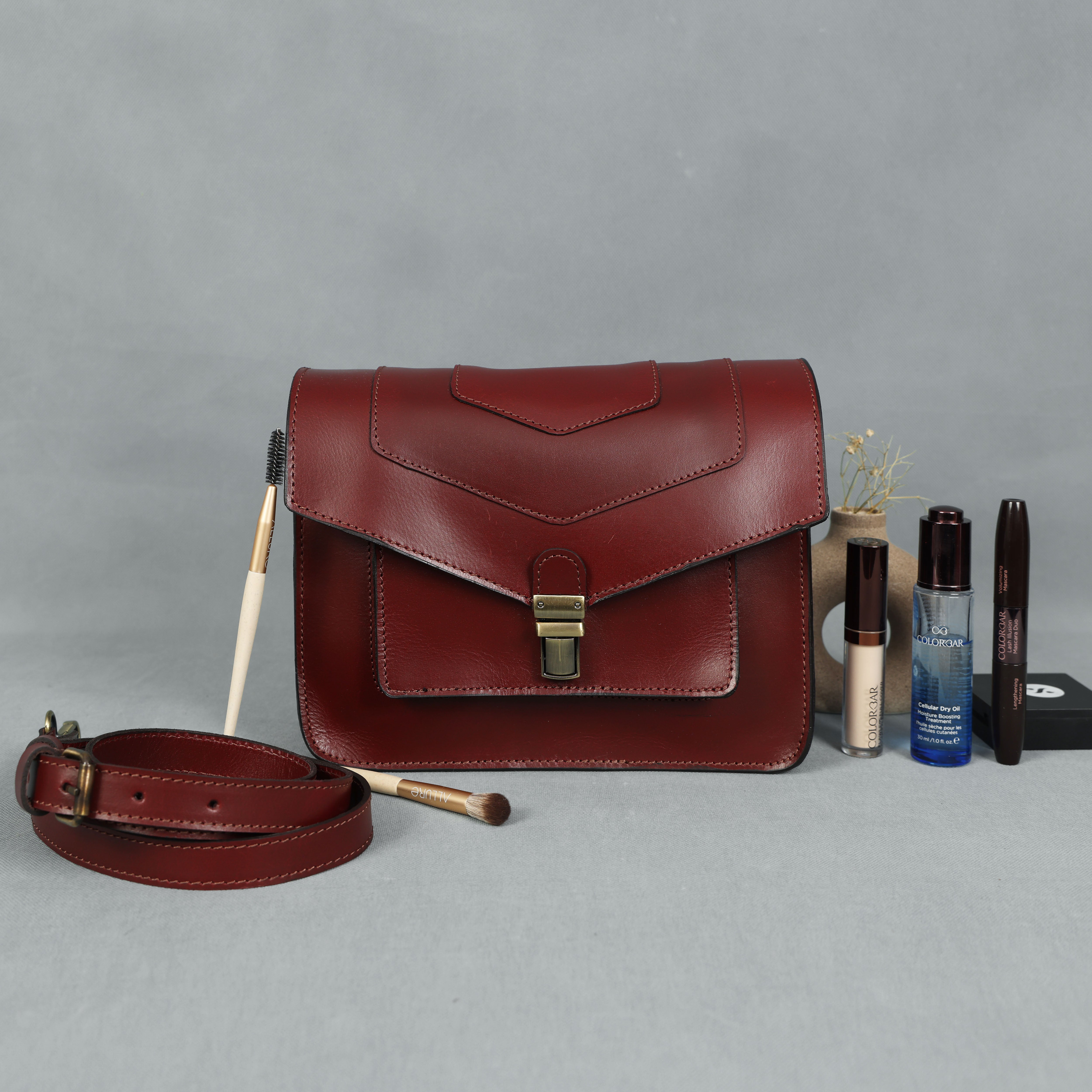 Brown Leather Sling Bag Stylish Crossbody Bag for Men & Women.BG-1635