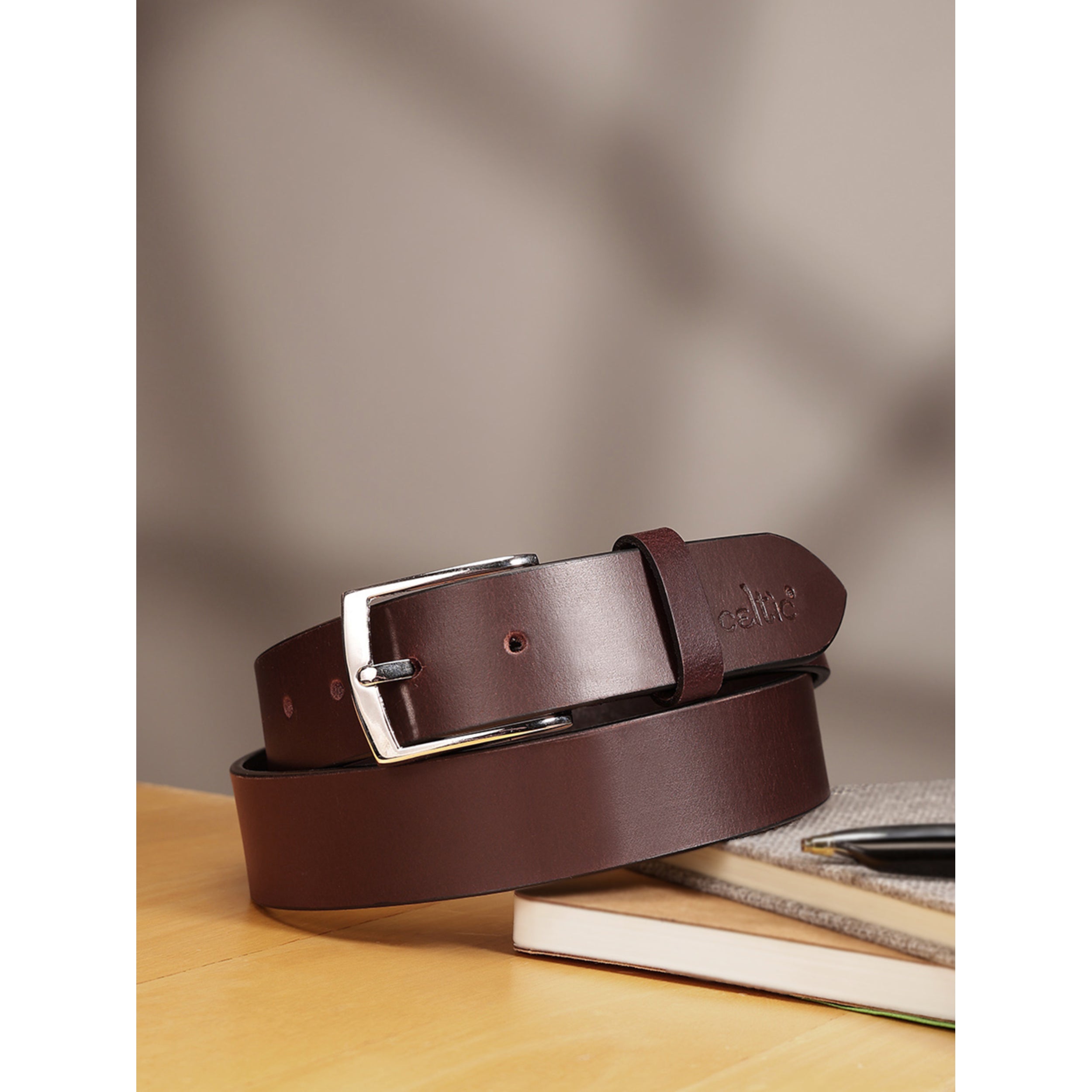 Premium Dark Brown Leather Belt & Wallet Combo for Men | Classic Formal Everyday Gift Set