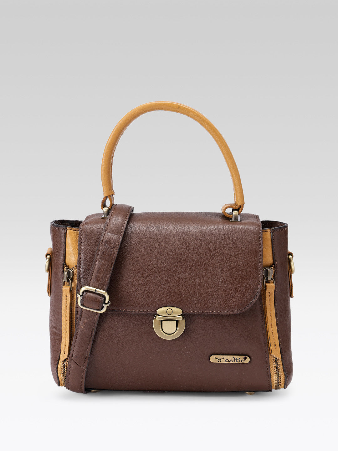 Premium Leather Hand & Shoulder Bag with Detachable Stap for Women