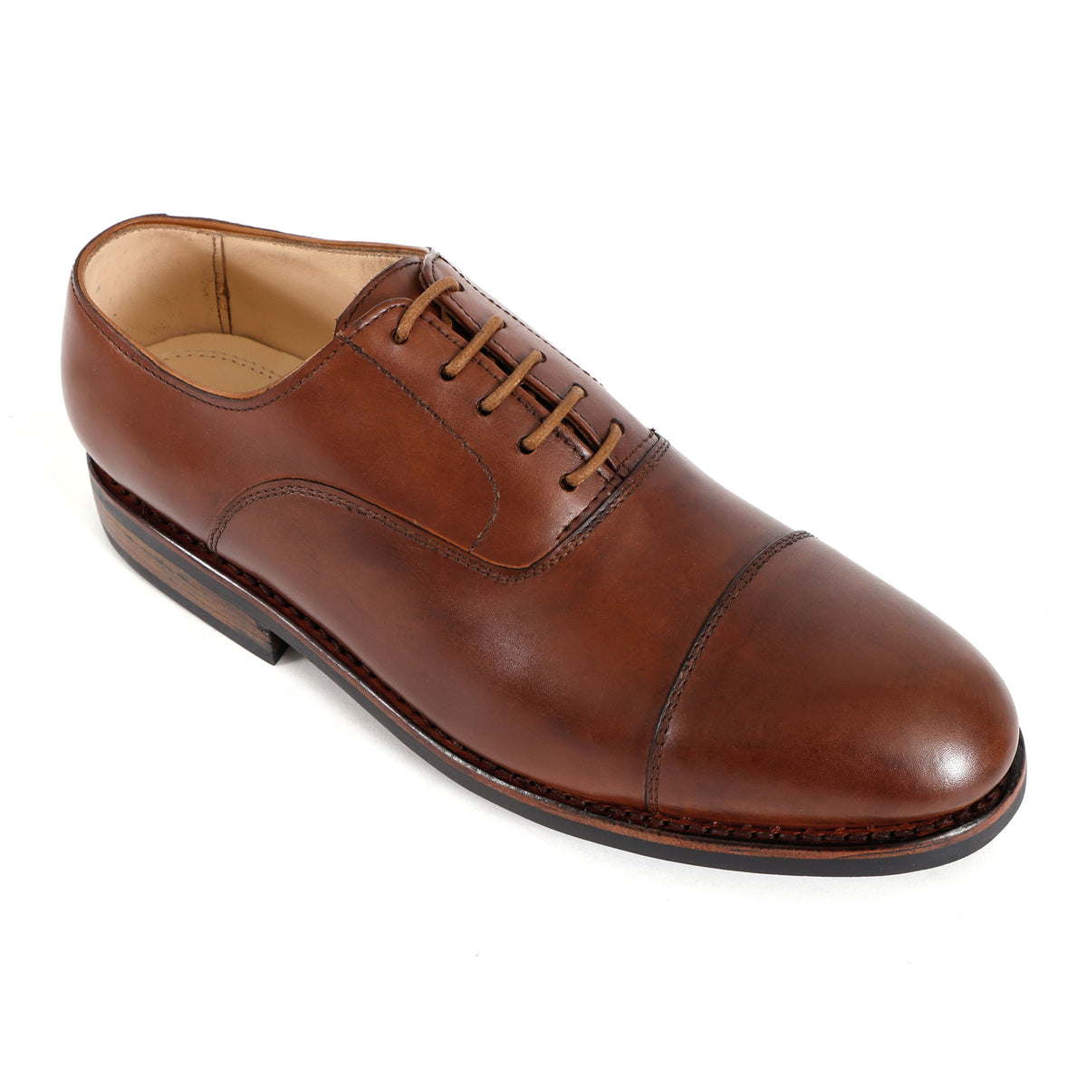 Premium Genuine Leather Cap Toe Lace-Up Formal Shoes | Classic Oxford Style | Office & Business Wear