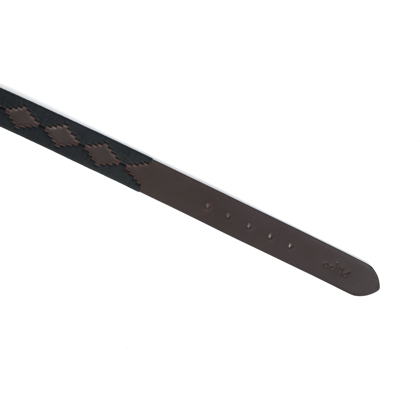Premium Brown Leather Polo Belt with Black Webbing Stylish and Durable Accessory. LB-869