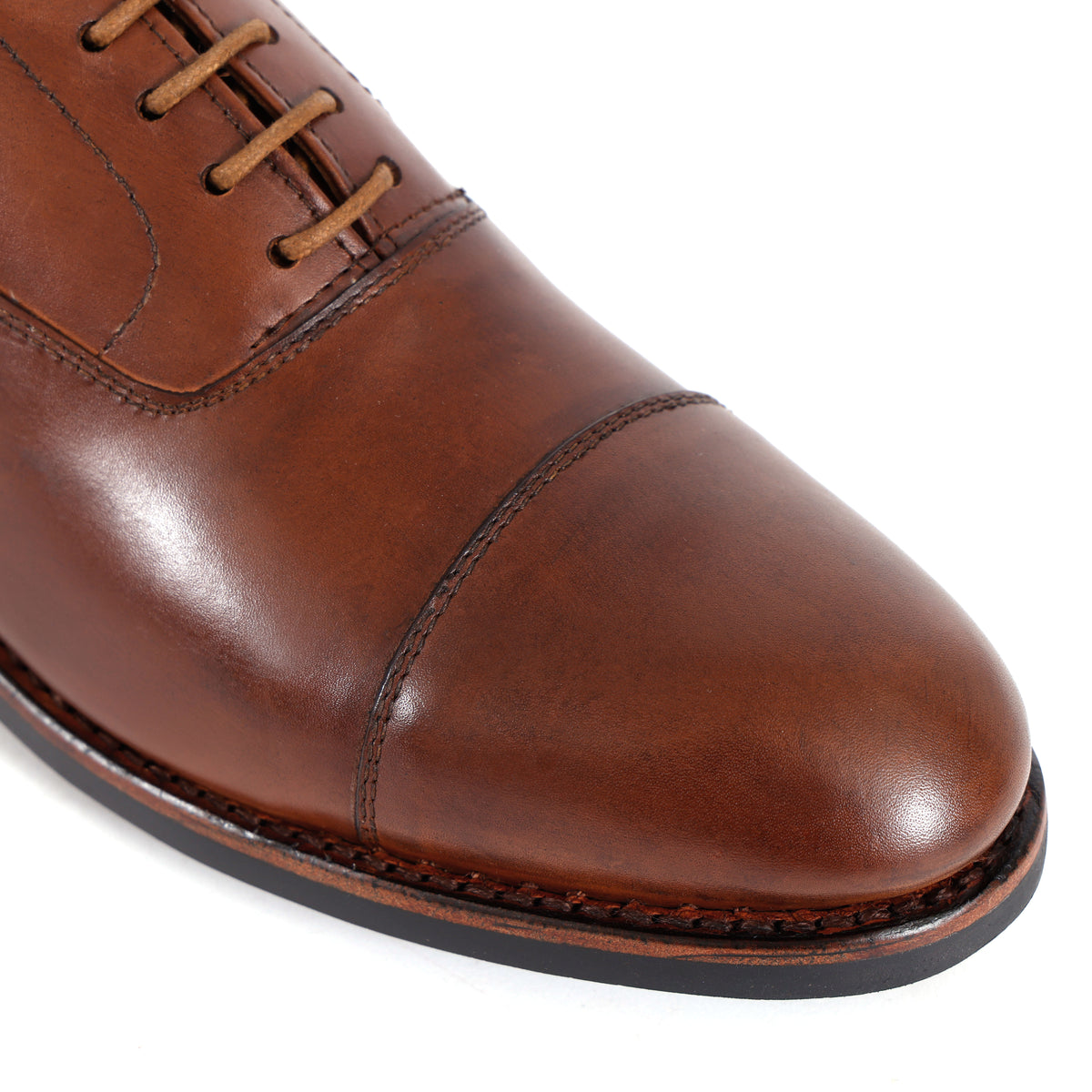 Premium Genuine Leather Cap Toe Lace-Up Formal Shoes | Classic Oxford Style | Office & Business Wear