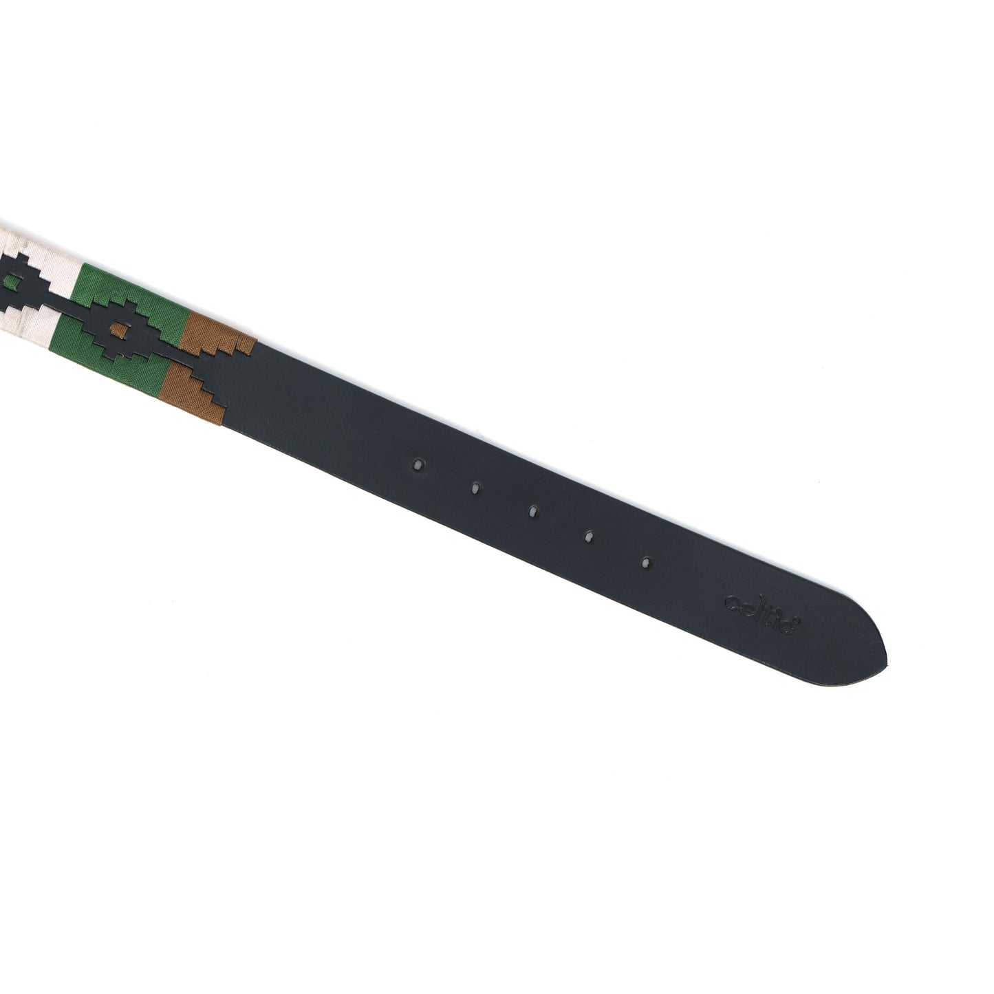 Premium Black Leather Belt Black Buckle & Multicolor Stitching | Designer Edition.LB-879