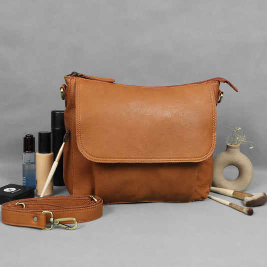 Elevate Your Style with our Brown Leather Sling Bag The Perfect Fashion Accessory. Art: BG-1639 - Default Title