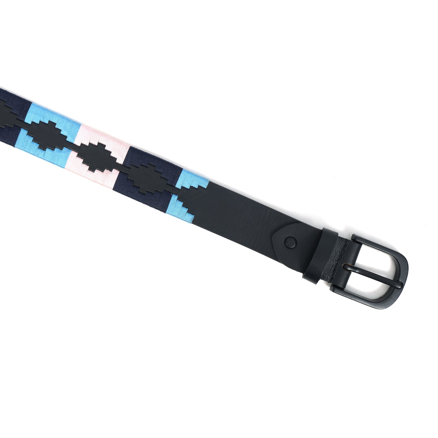 Premium Black Leather Black Buckle Belt with Multi-Color Stitching Stylish & Durable.LB-875