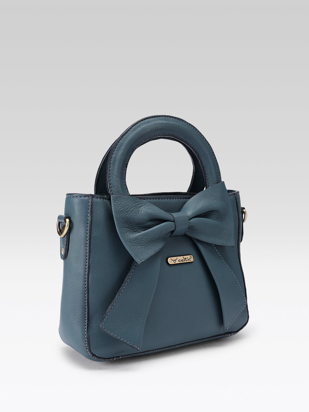 Premium Leather Hand & Shoulder Bag for Women with Bow Detail