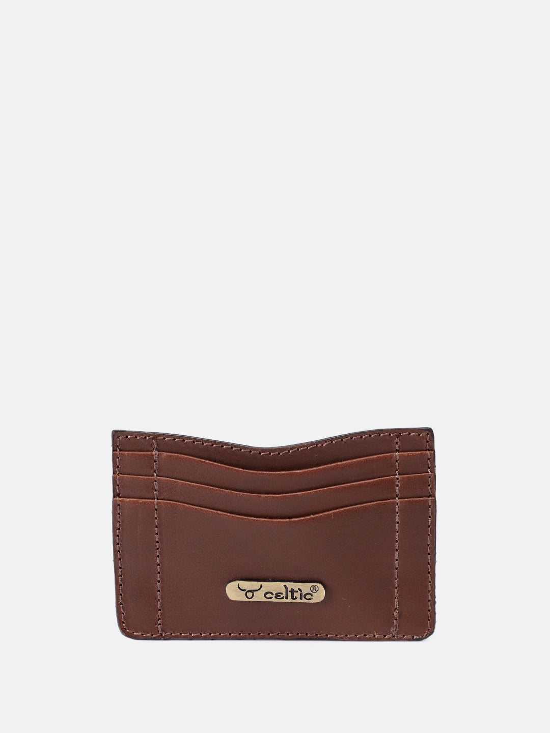 Premium Genuine Leather Slim Card Holder – Brown Minimalist Credit Card Hol