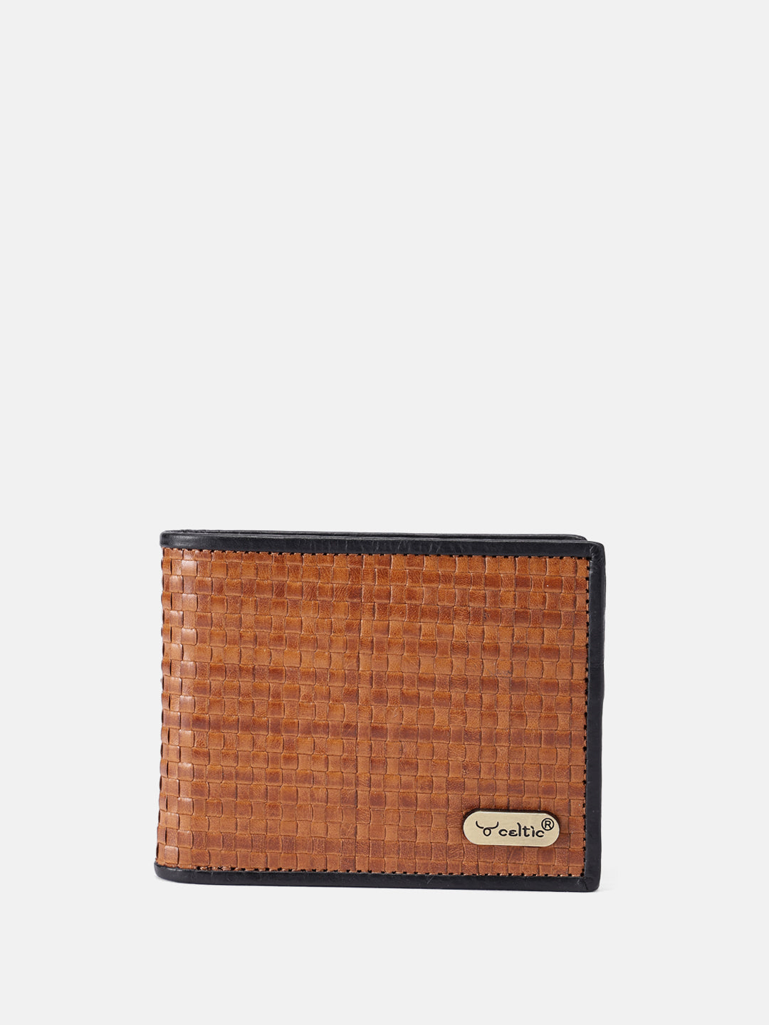 Celtic Genuine Leather Bi-Fold Wallet with Coin Pocket Black