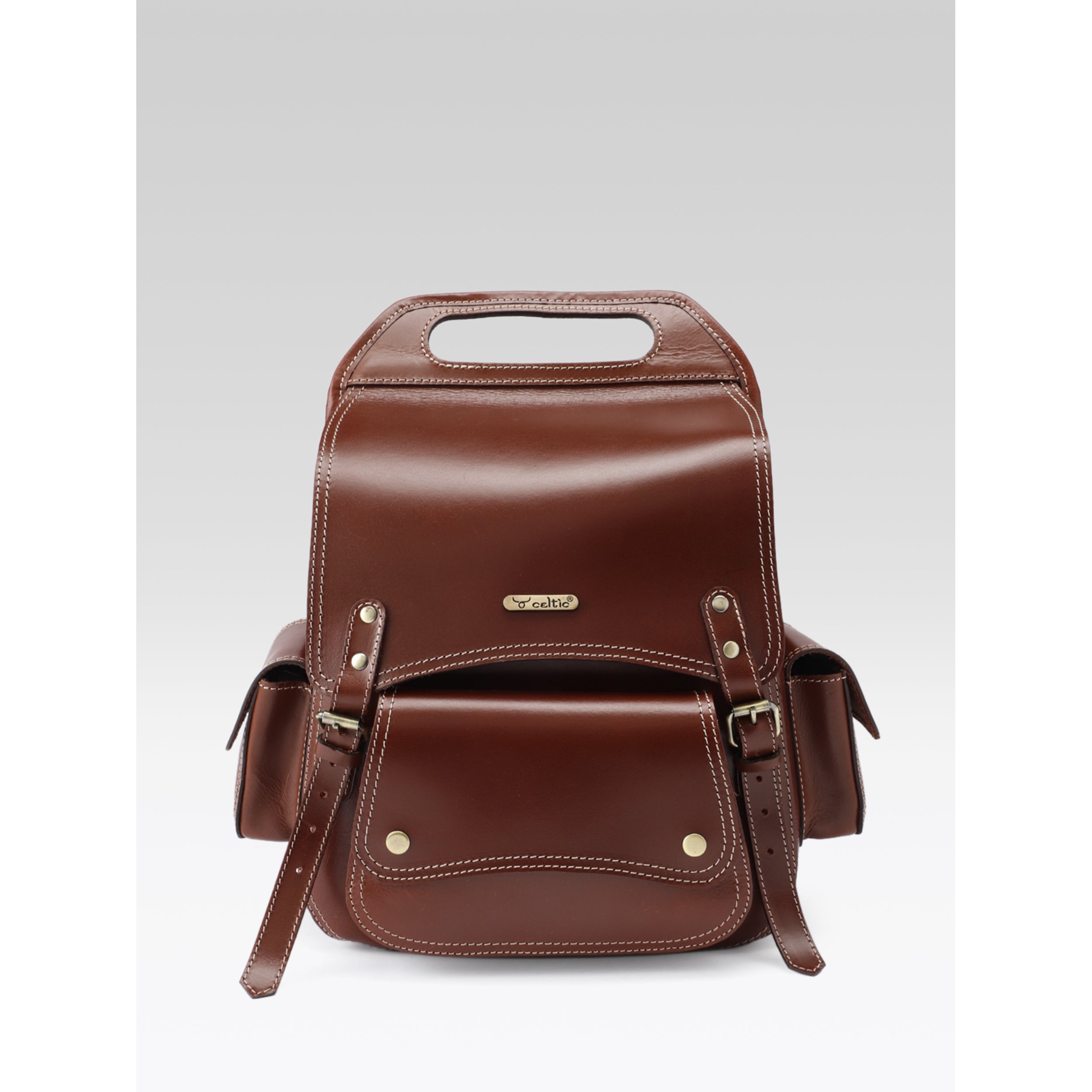 Premium Genuine Leather Vintage Backpack with Adjustable Straps Travel Bag