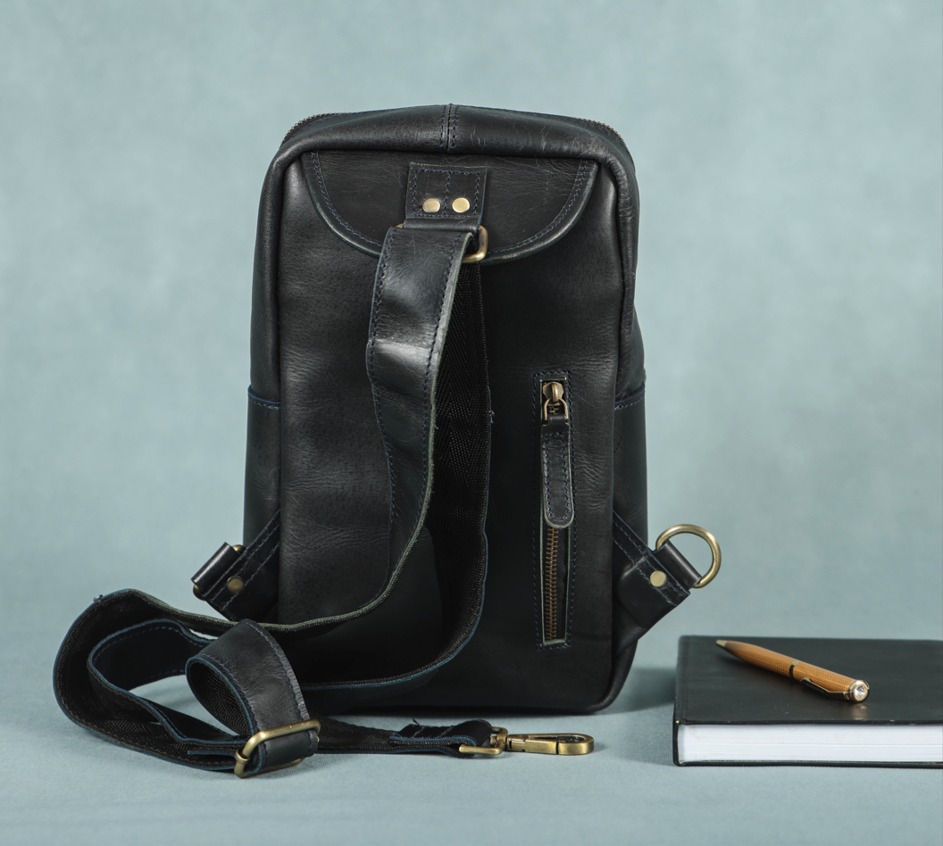 Brown Small Crossbody Leather Bag Art: BG-1617