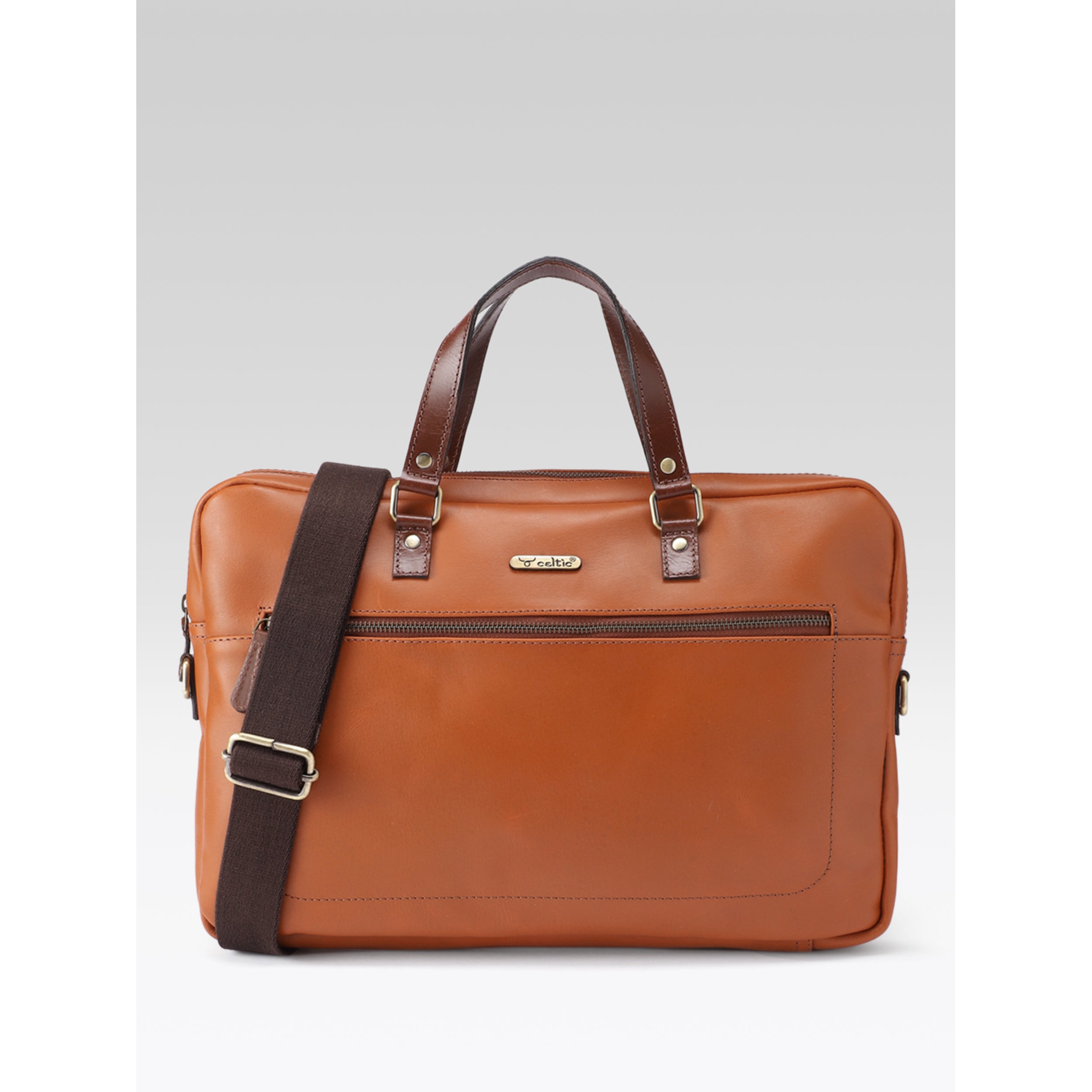 Premium Genuine Leather Business Messenger Laptop Bag
