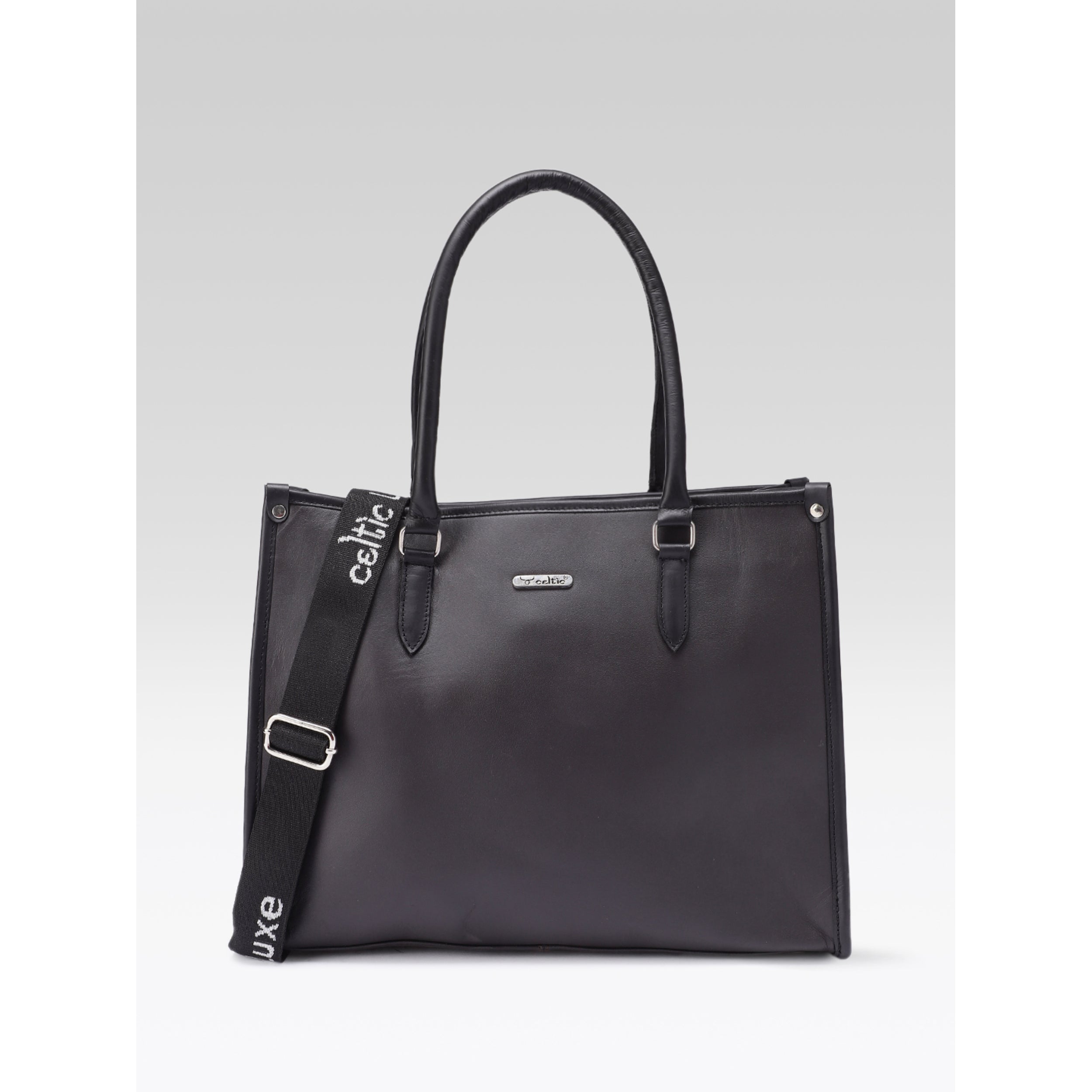 Premium Genuine Leather Work Tote Bag for Women with Zip Closure & Shoulder Strap