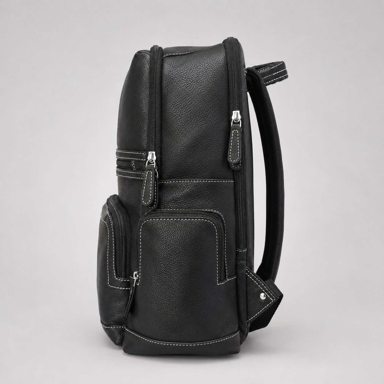 Premium Genuine Leather Multi-Compartment Laptop Backpack for Men & Women