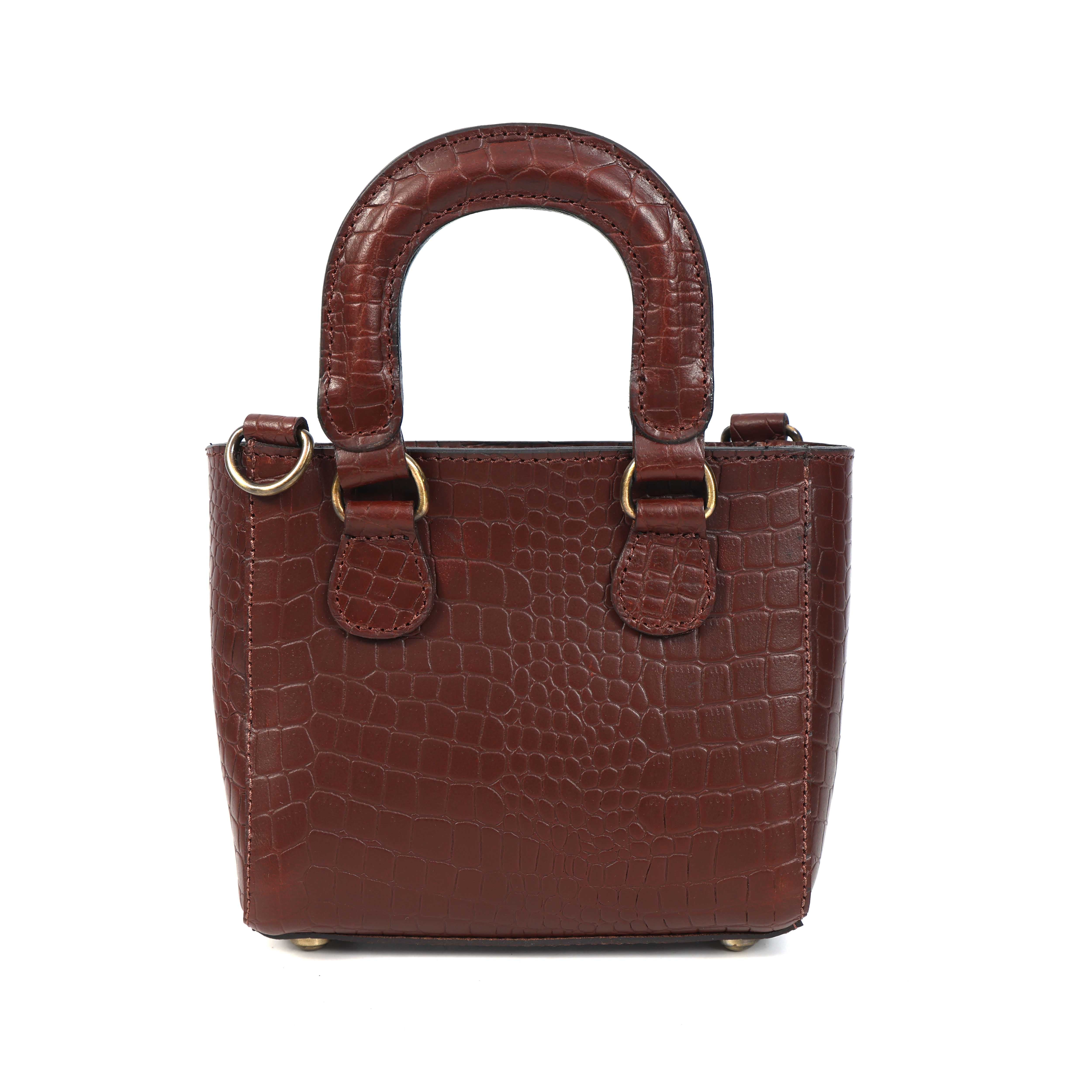 Stylish Leather Croco Print Sling Bag Chic & Versatile. BG-1621