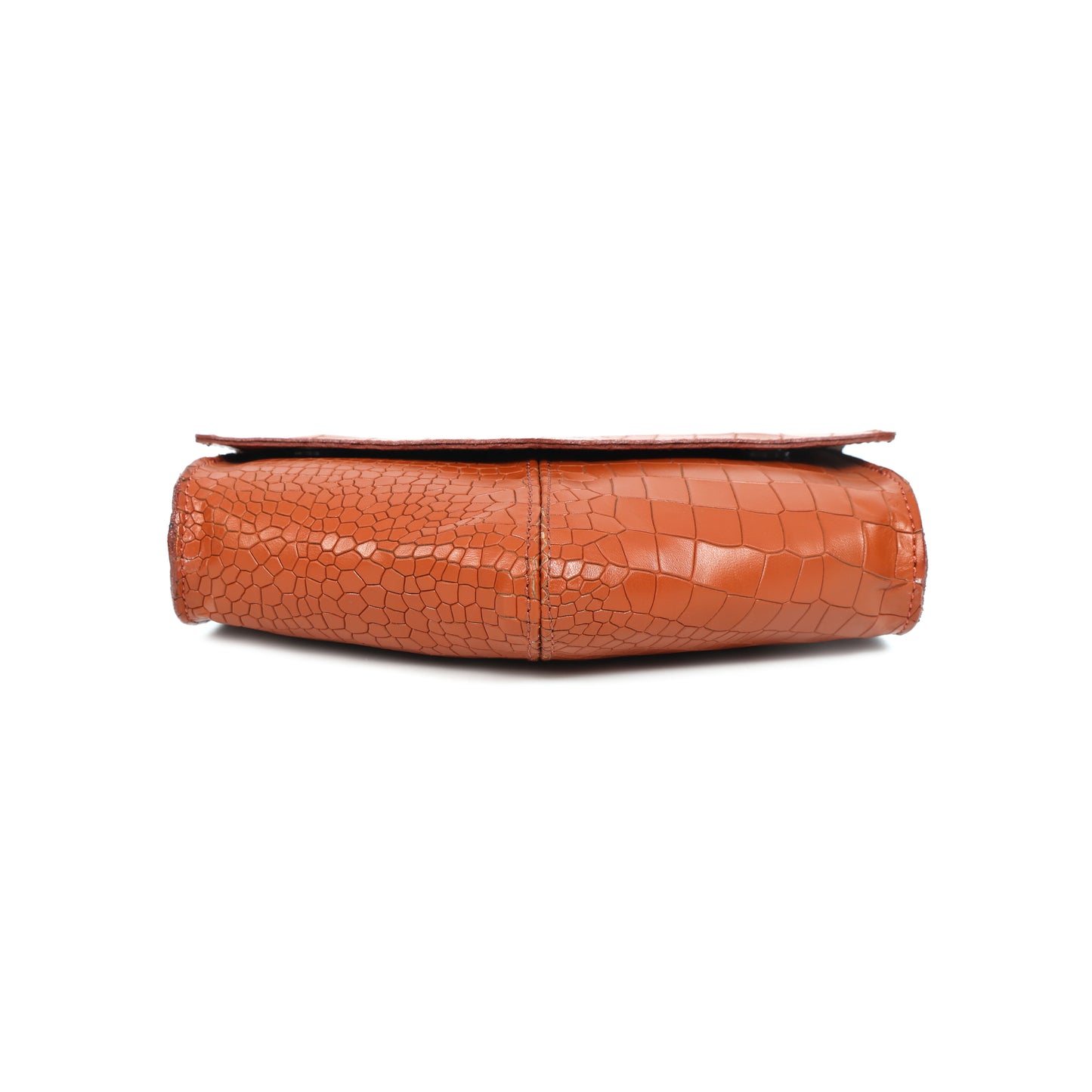 Chic Elegance: Black Deep Croco Leather Crossbody Bag. Art: BG-1602