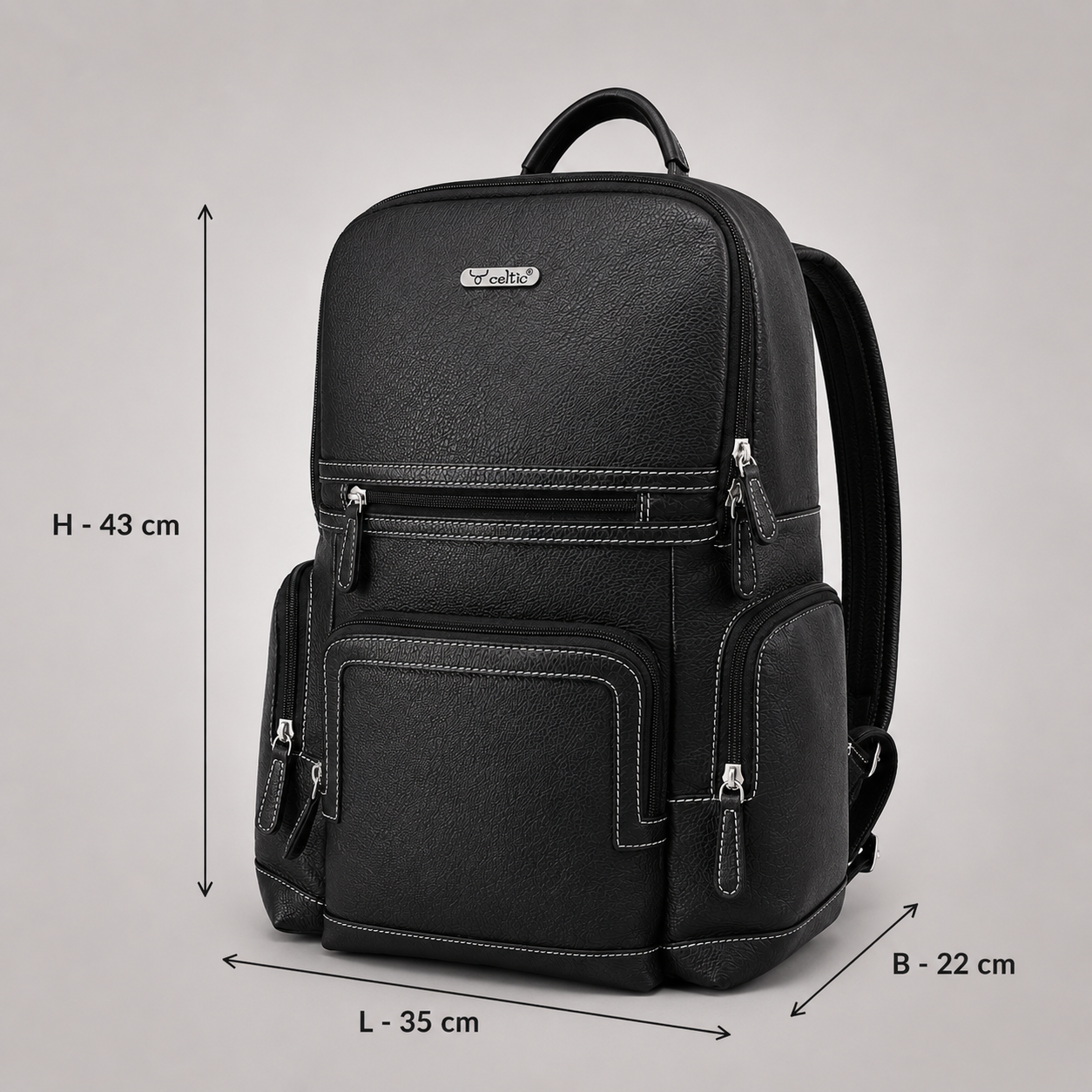 Premium Genuine Leather Multi-Compartment Laptop Backpack for Men & Women